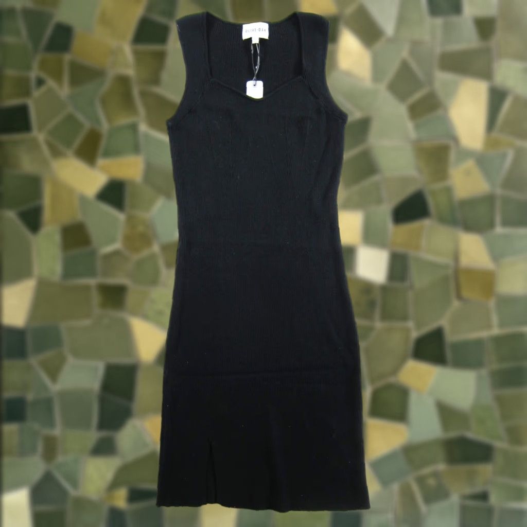 Olive NWT Olive + Oak Classic Black knit Stretch Sleeveless Tank Sweater Dress XL Women Size XL / US 12-14 / IT 48-50 - 1 Thumbnail