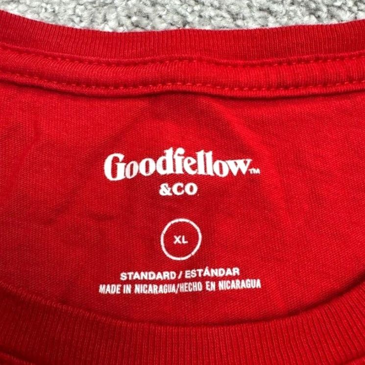 Vintage Goodfellow & Co T-Shirt Mens XL Red Short Sleeve Cotton Tee Crew Neck Classic Regular Fit Adults Size US XL / EU 56 / 4 - 3 Thumbnail