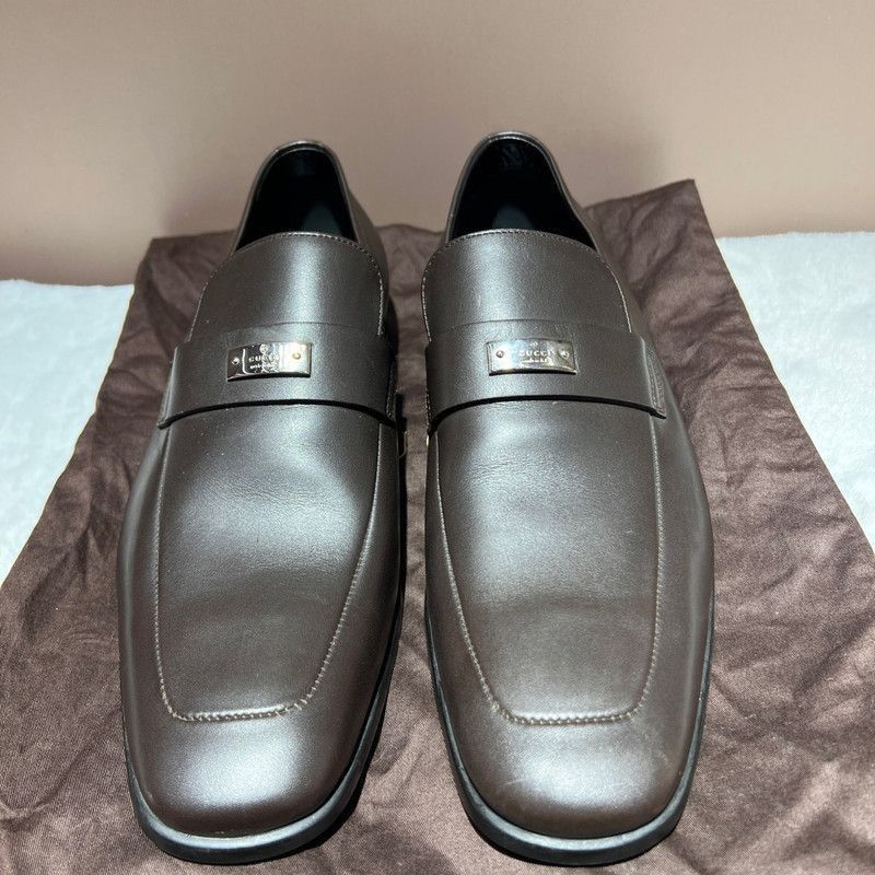 Gucci Gucci Brown Leather Slip-On Shoes - Size US 8 / EU 41 - 8 Thumbnail