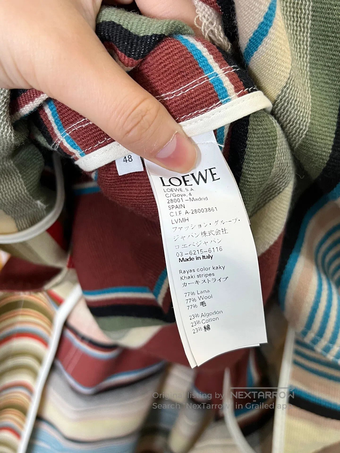 Loewe Loewe Color-Block Stripe Logo Patch Wool Coat| Size XL / US 12-14 / IT 48-50 - 4 Thumbnail
