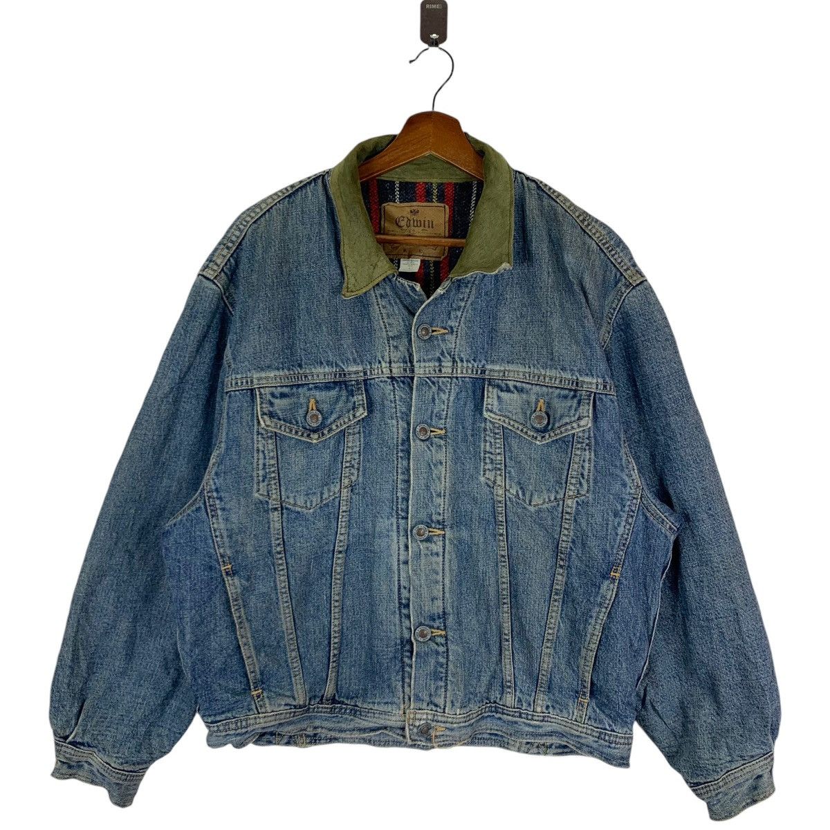 Edwin VINTAGE EDWIN DISTRESSED DENIM TRUCKERS JACKET Size US L / EU 52-54 / 3 - 1 Thumbnail
