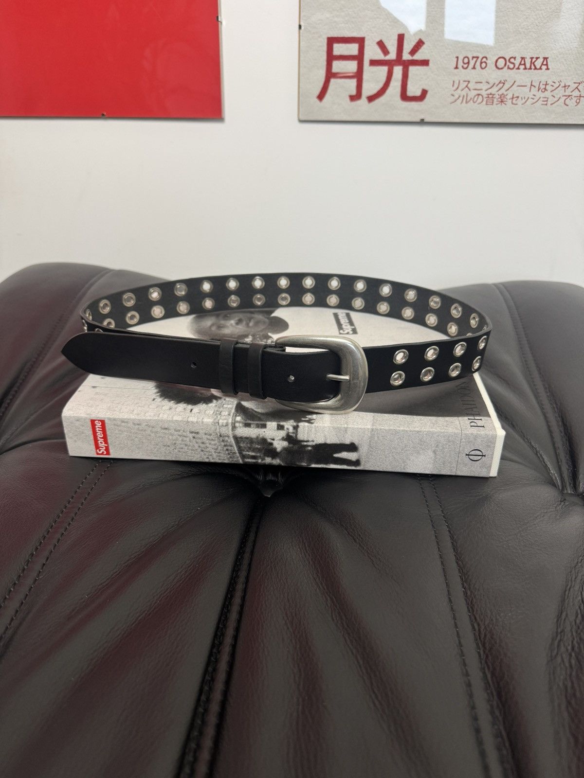Celine Western Belt Desigmer Black Leather Hedi Era Rock