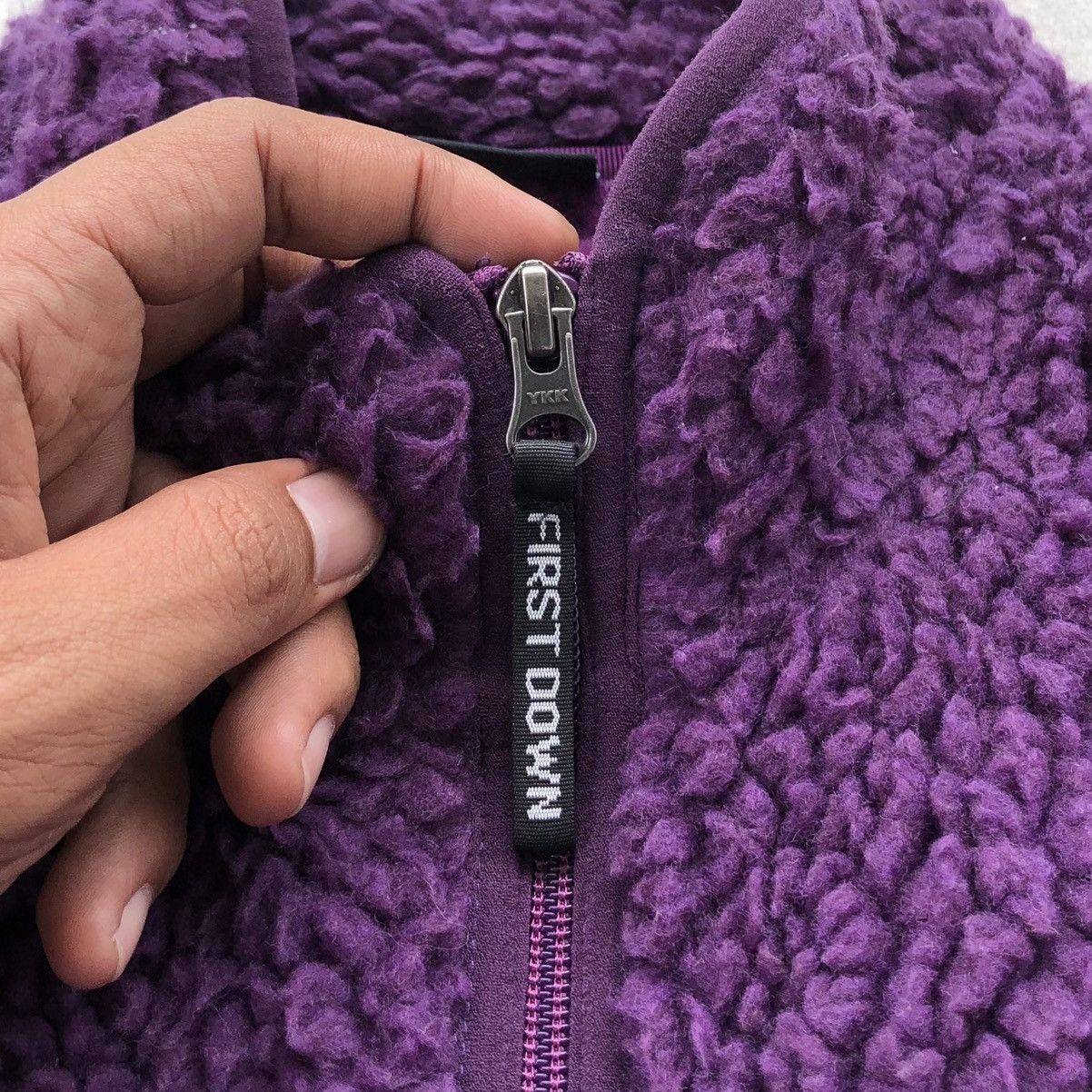 Japanese Brand First Down USA Pile Sherpa Purple Jacket Size US L / EU 52-54 / 3 - 7 Thumbnail