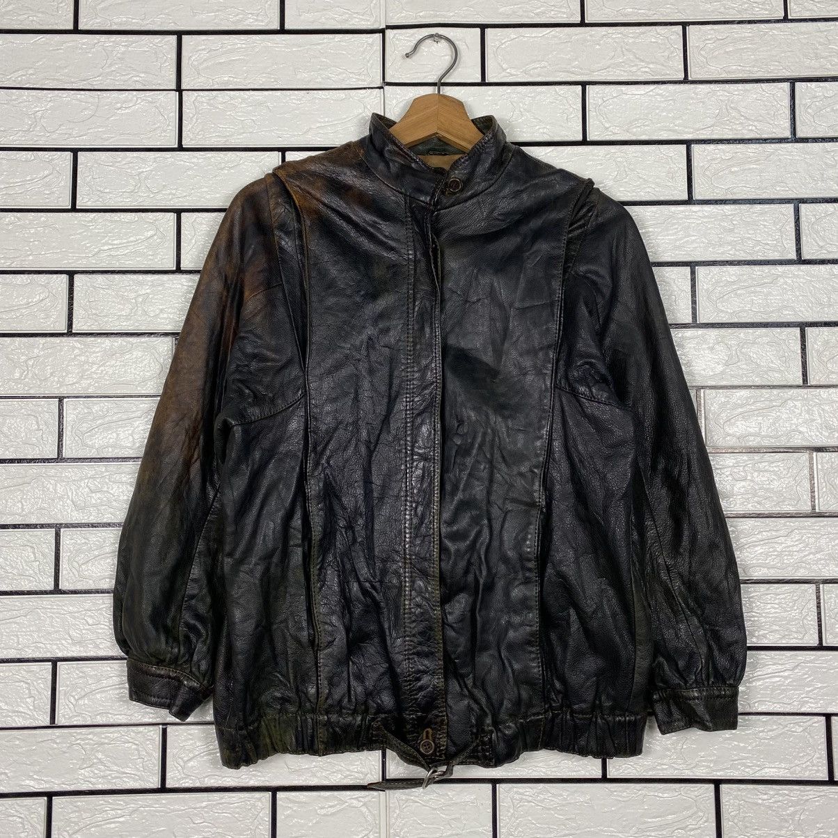 Japanese Brand 📌Vintage Leather Jacket Button Blanket Issey Miyake Size US M / EU 48-50 / 2 - 2 Thumbnail