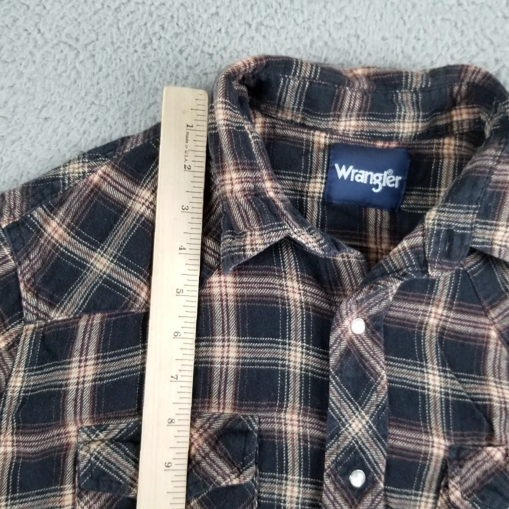 Wrangler VINTAGE Wrangler Flannel Shirt Large Western Wear Cotton Plaid Pearl Snap Cowboy Men Size US L / EU 52-54 / 3 - 4 Thumbnail