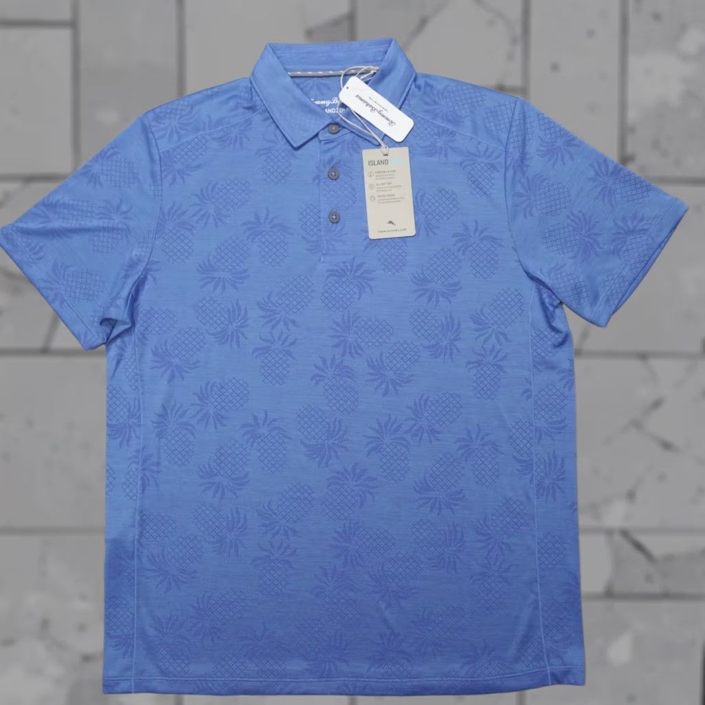 Tommy Bahama Tommy Bahama IslandZone Polo Shirt Blues Men's Size S Palm Coast Floral Short Sleeve Collared Pullover Activewear Casual Travel Size US S / EU 44-46 / 1 - 1 Thumbnail
