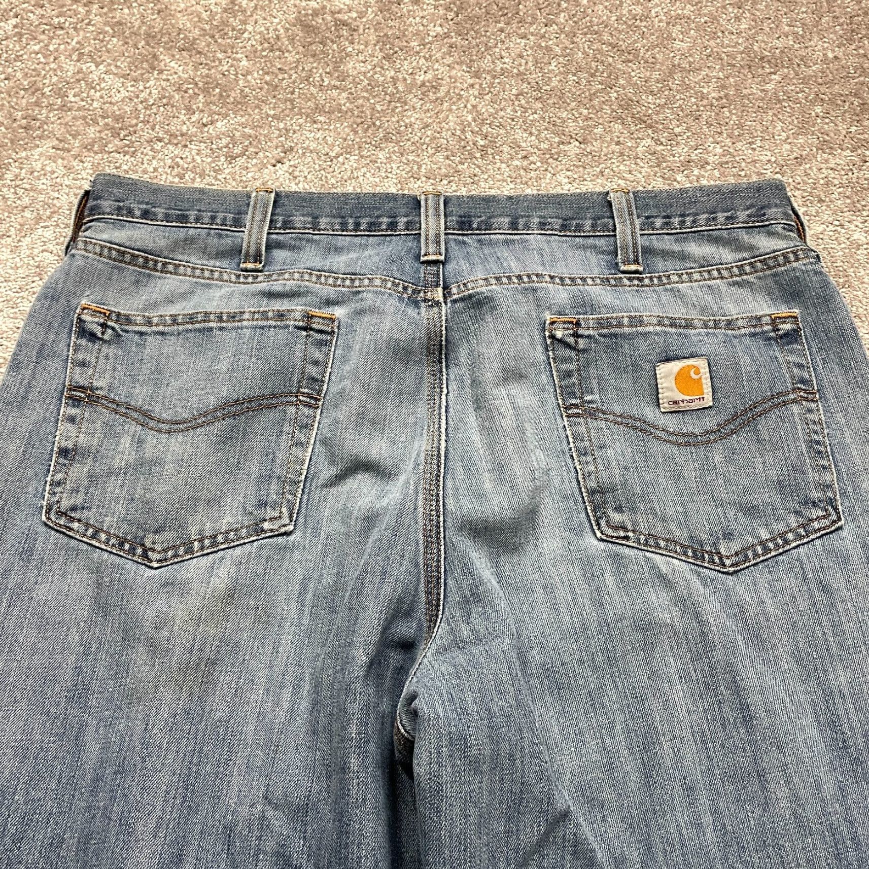 Carhartt Carhartt Jeans Mens 40x30.5 Blue Medium Wash Straight Leg Cotton Casual Size US 40 / EU 56 - 4 Thumbnail