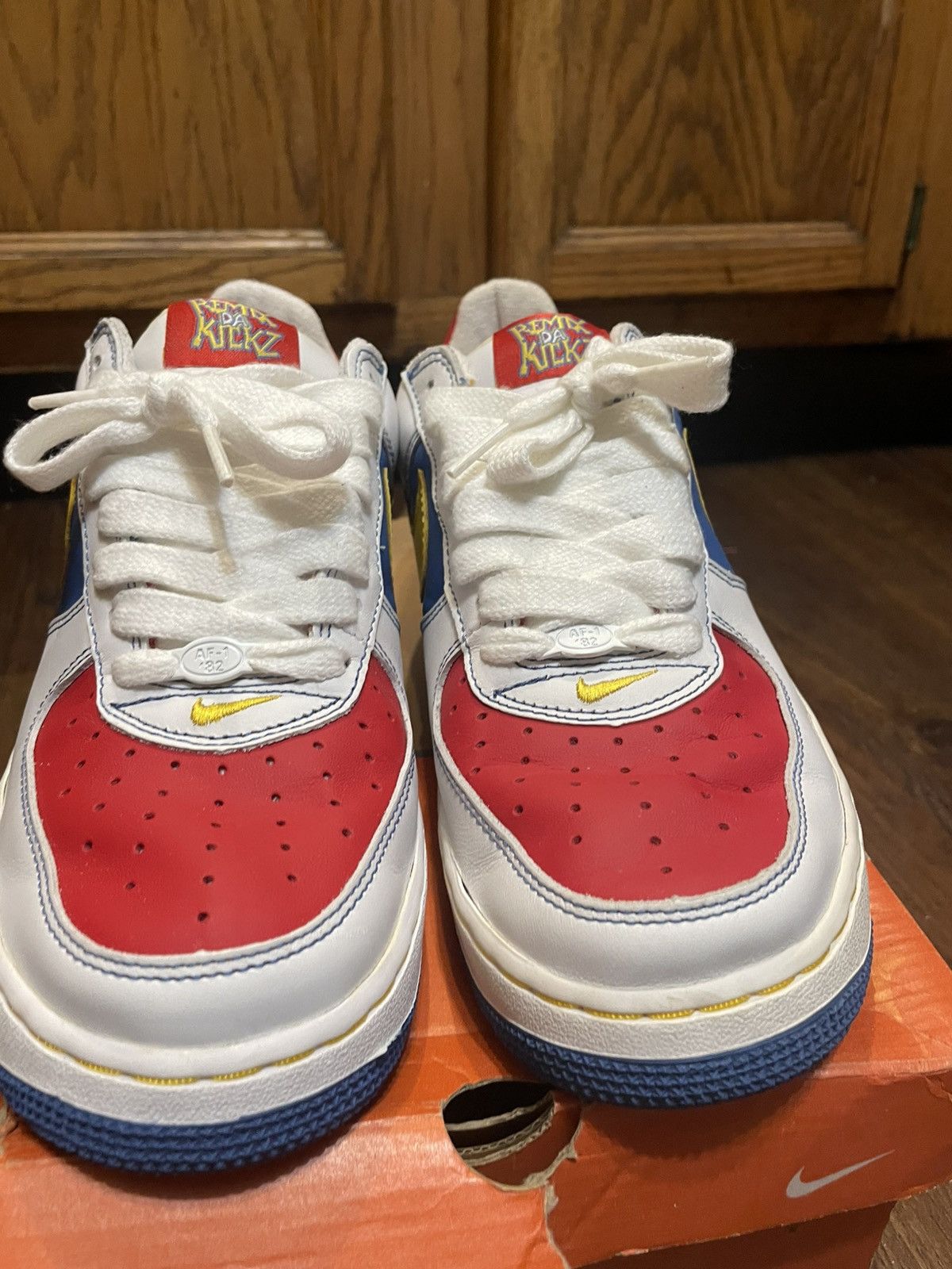 Nike × Vintage Nike Air Force 1 Remix Da Kickz 2004 Red Blue Yellow Size US 9 / EU 42 - 2 Thumbnail