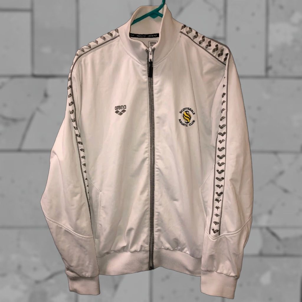 Vintage Arena Women White Fleece Lined Full Zip Jacket M L? Size M / US 6-8 / IT 42-44 - 1 Thumbnail