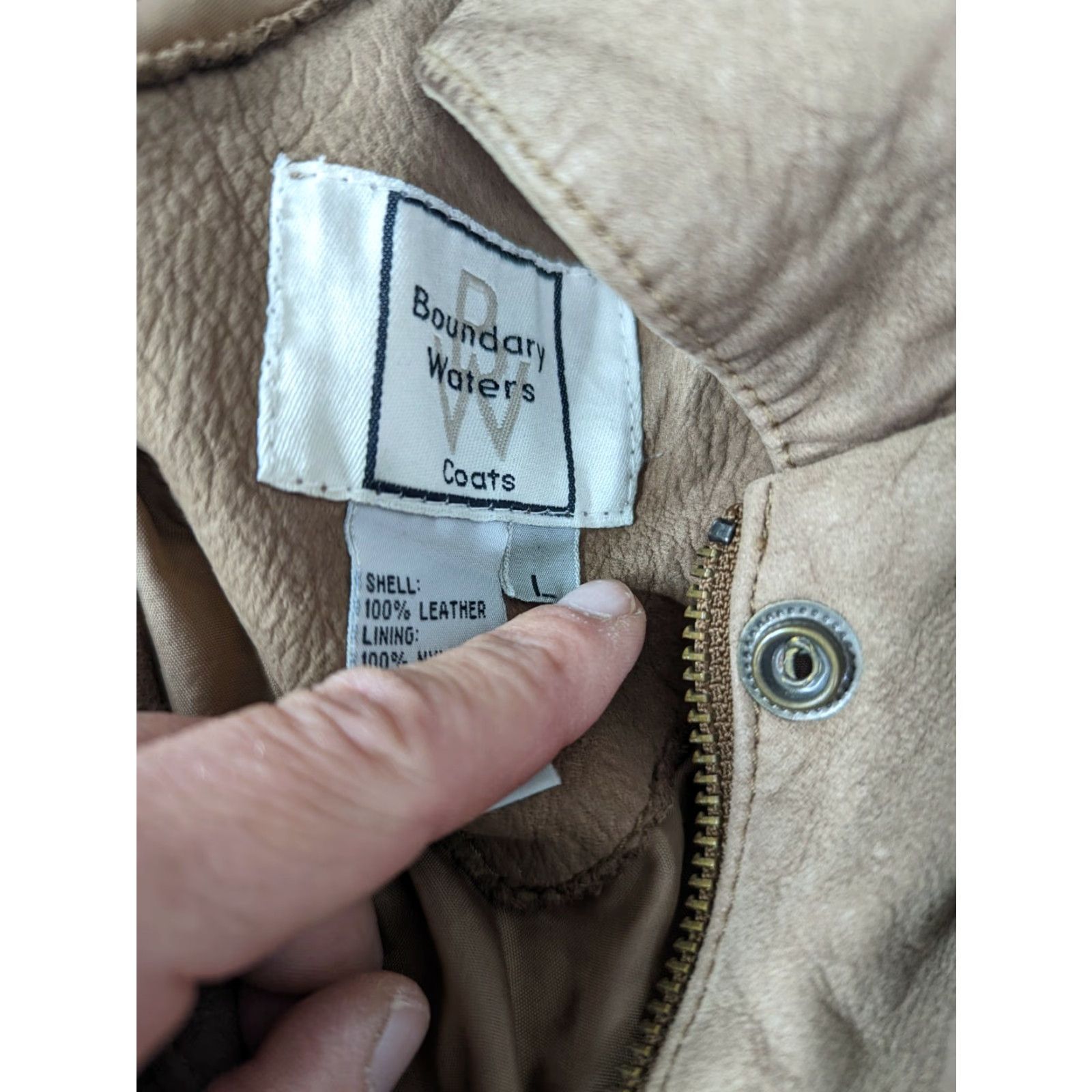 Vintage VINTAGE Boundary Waters Jacket Bomber Leather Zip Front L Size Brown 1990s Mens Womens Unisex Adults Casual Fashion Size US L / EU 52-54 / 3 - 2 Thumbnail