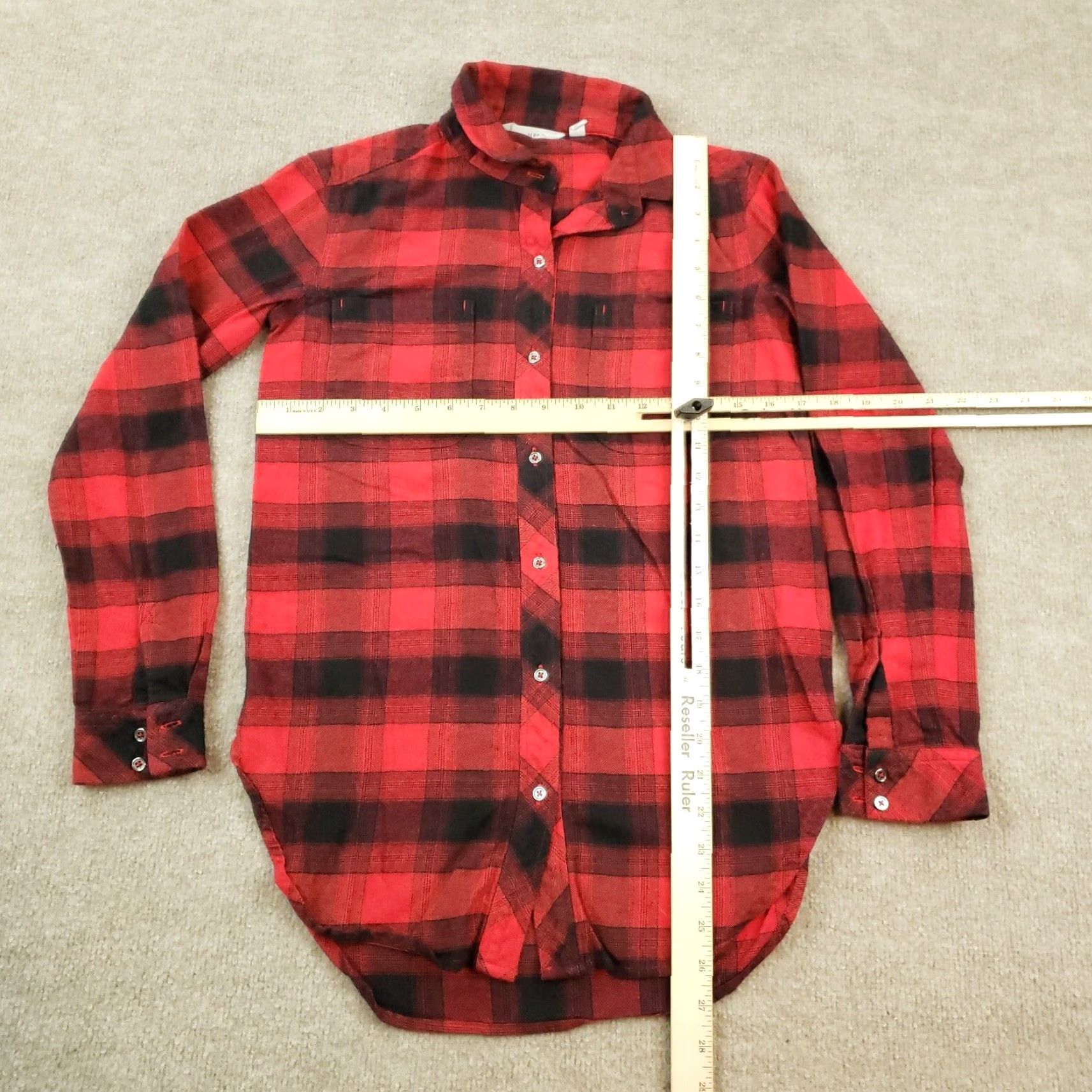 Athleta Womens Flannel Shirt Red Black Plaid Long Sleeve Athleta XXS 2XS Size XXS / US 00 / IT 34 - 2 Thumbnail