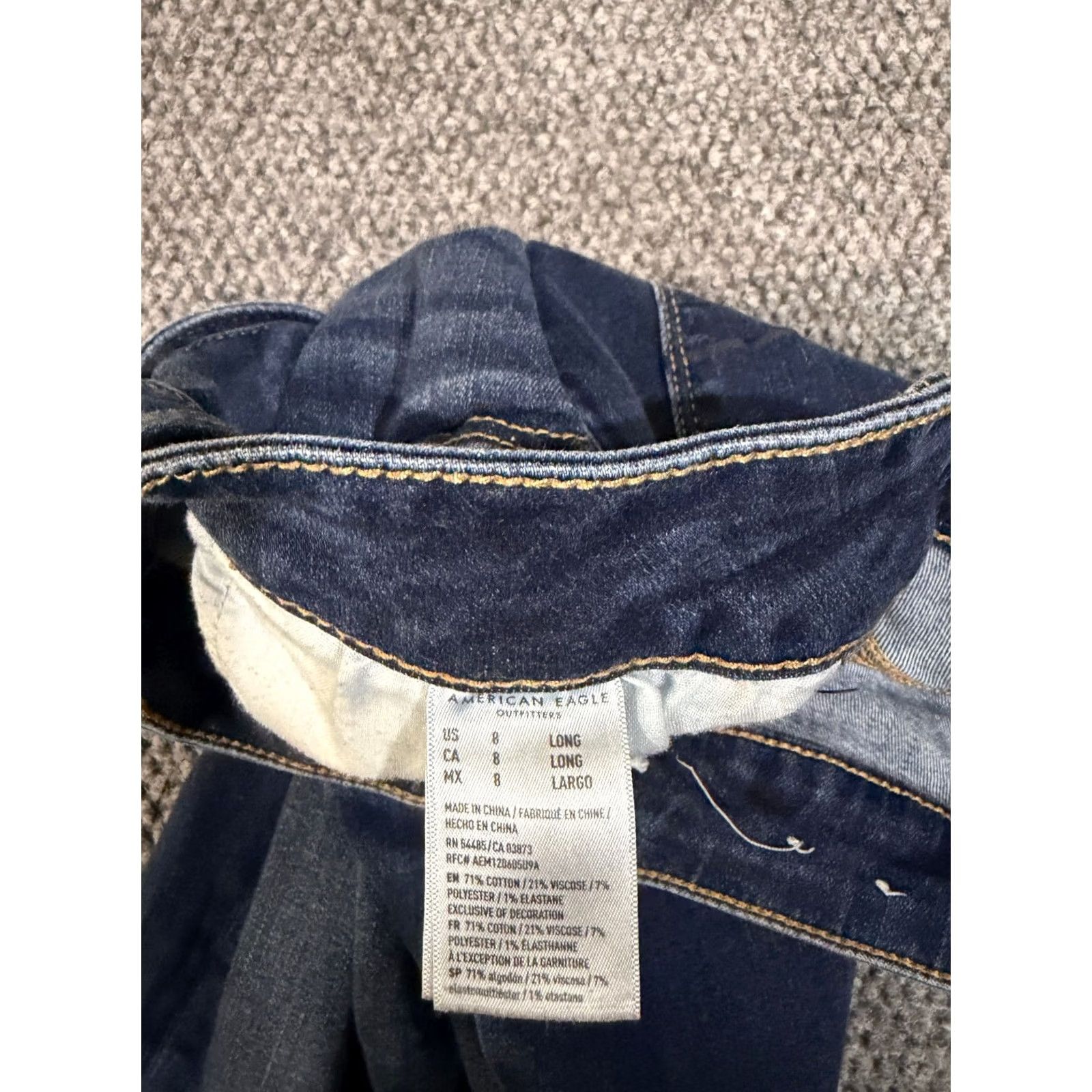 American Eagle Outfitters American Eagle Outfitters Jegging Jeans Womens 8 Long Dark Wash Blue Stretch 5-Pocket Denim High Rise Regular Inseam 30in Size 30" / US 8 / IT 44 - 6 Thumbnail