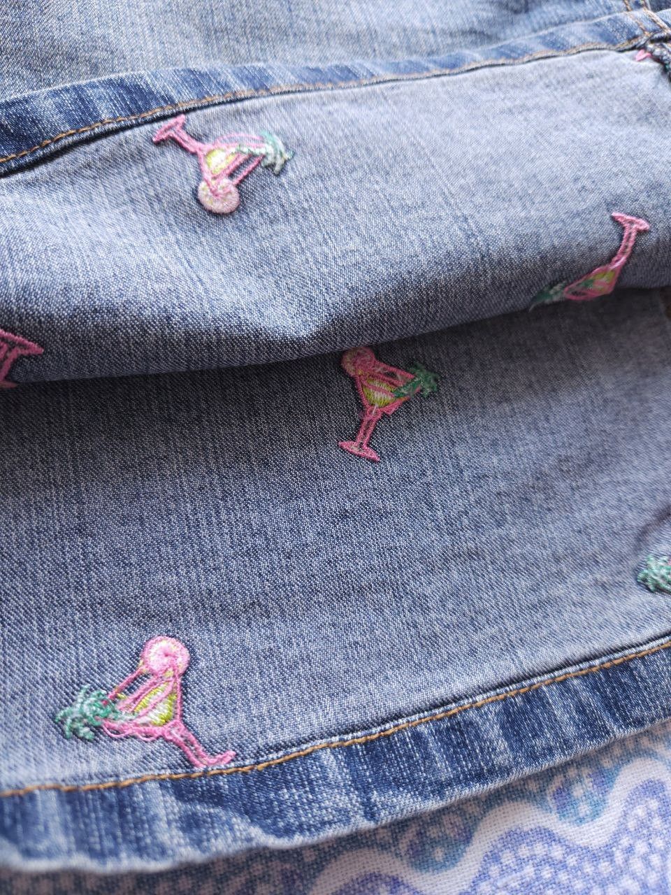 Lilly Pulitzer Vintage Lilly Pulitzer Martini Denim Skirt Y2K Size 28" / US 6 / IT 42 - 8 Thumbnail