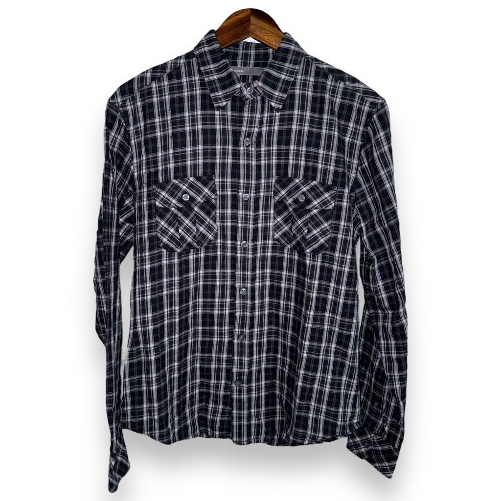 Vince Vince Black Luxury Flannel Button Down Shirt Size S Size US S / EU 44-46 / 1 - 1 Thumbnail
