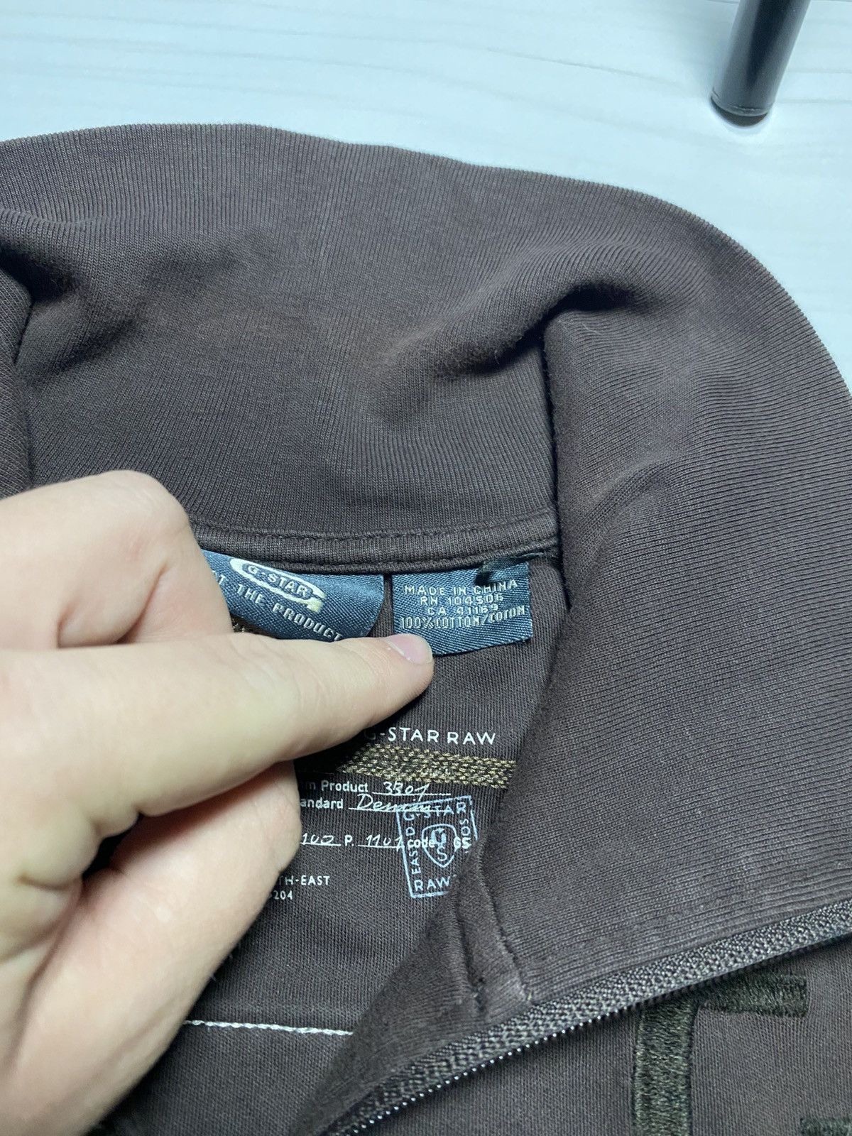 G-Star × Japanese Brand × Vintage Vintage G Star Raw Faded Brown Y2k Japanes Zip Sweatshirt Size US XL / EU 56 / 4 - 4 Thumbnail