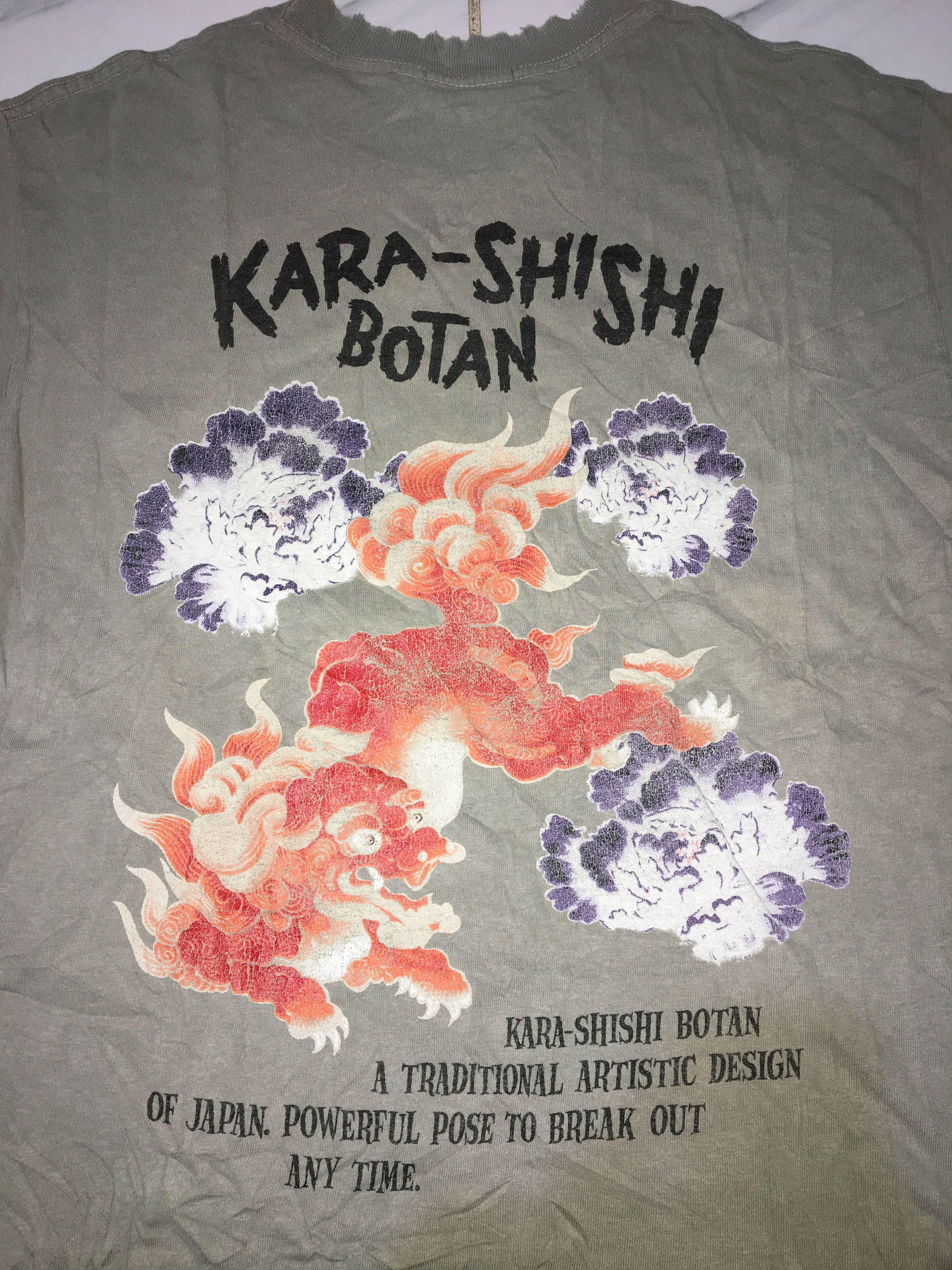 Sun Surf Vintage Sun Surf x Kara Shishi Botan Distressed Tee Shirt Size US L / EU 52-54 / 3 - 3 Thumbnail