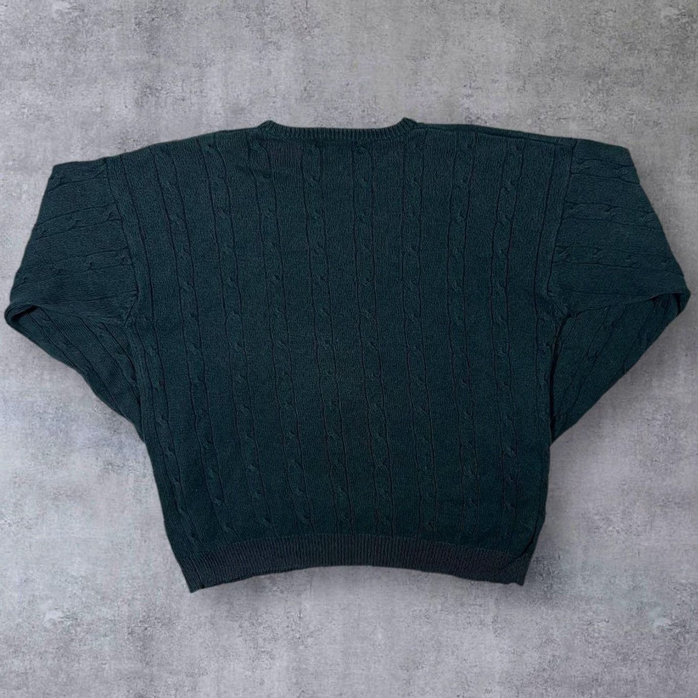 Vintage VINTAGE BHS Jumper Pullover Knit Cotton Cable Blue-Green XL Men Size US XL / EU 56 / 4 - 2 Thumbnail