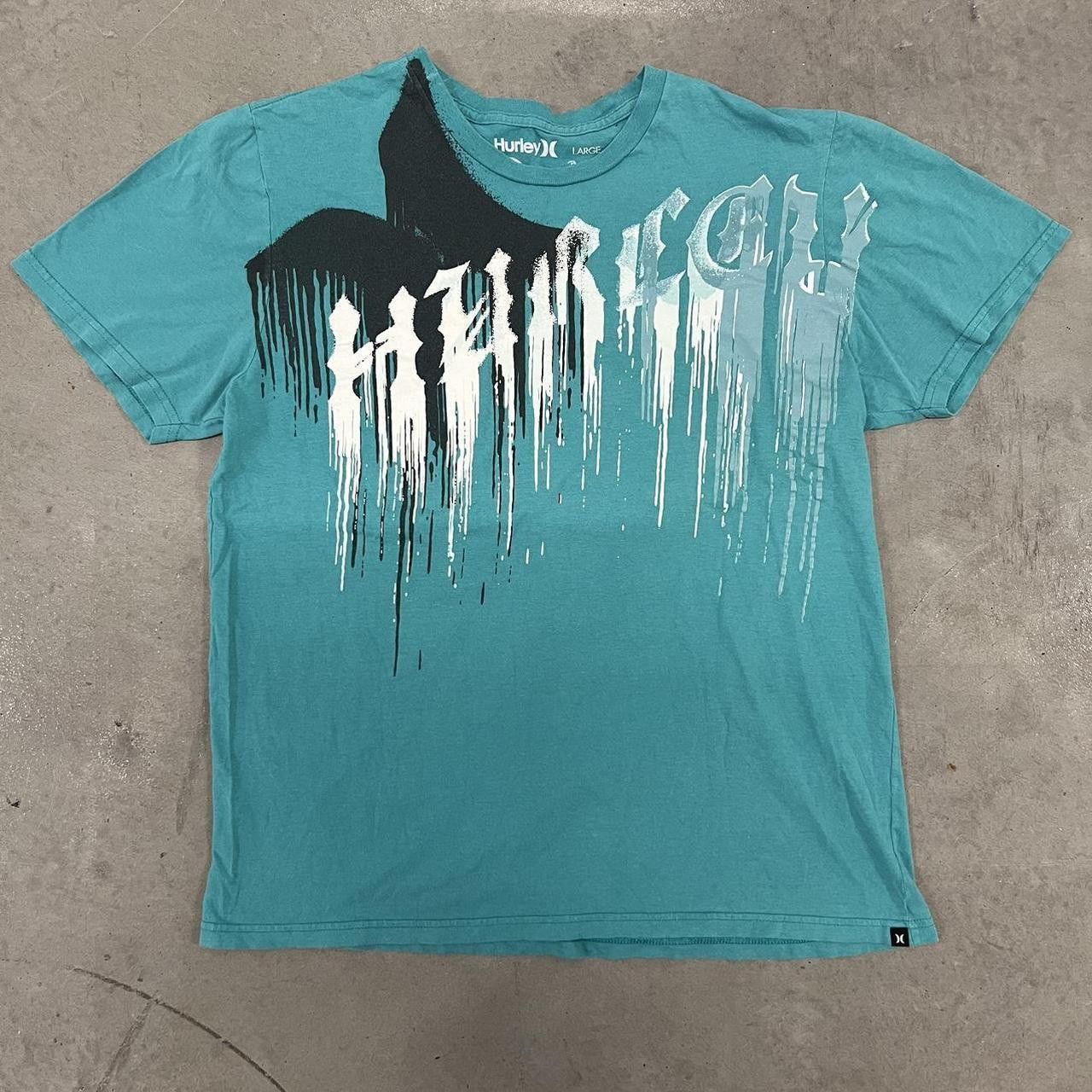Hurley Crazy Vintage Y2K/2000s Hurley Y2K Center Drip Spellout women’s T Shirt! Size US L / EU 52-54 / 3 - 1 Thumbnail