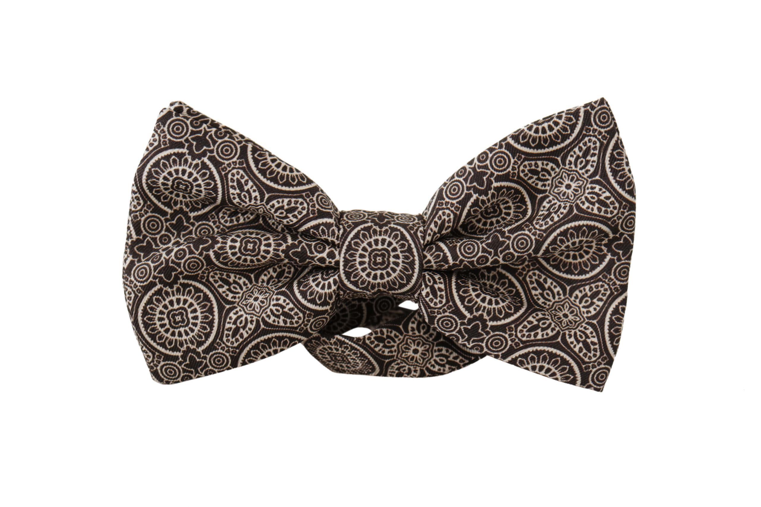 Dolce & Gabbana Elegant Silk Black & White Bow Men's Tie Size ONE SIZE - 1 Thumbnail