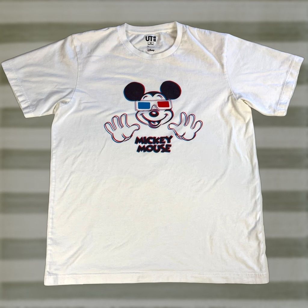 Uniqlo Uniqlo Mickey Mouse 3D T-Shirt Unisex Adults Sz M White Cotton Crew Neck Short Sleeve Size US M / EU 48-50 / 2 - 1 Thumbnail