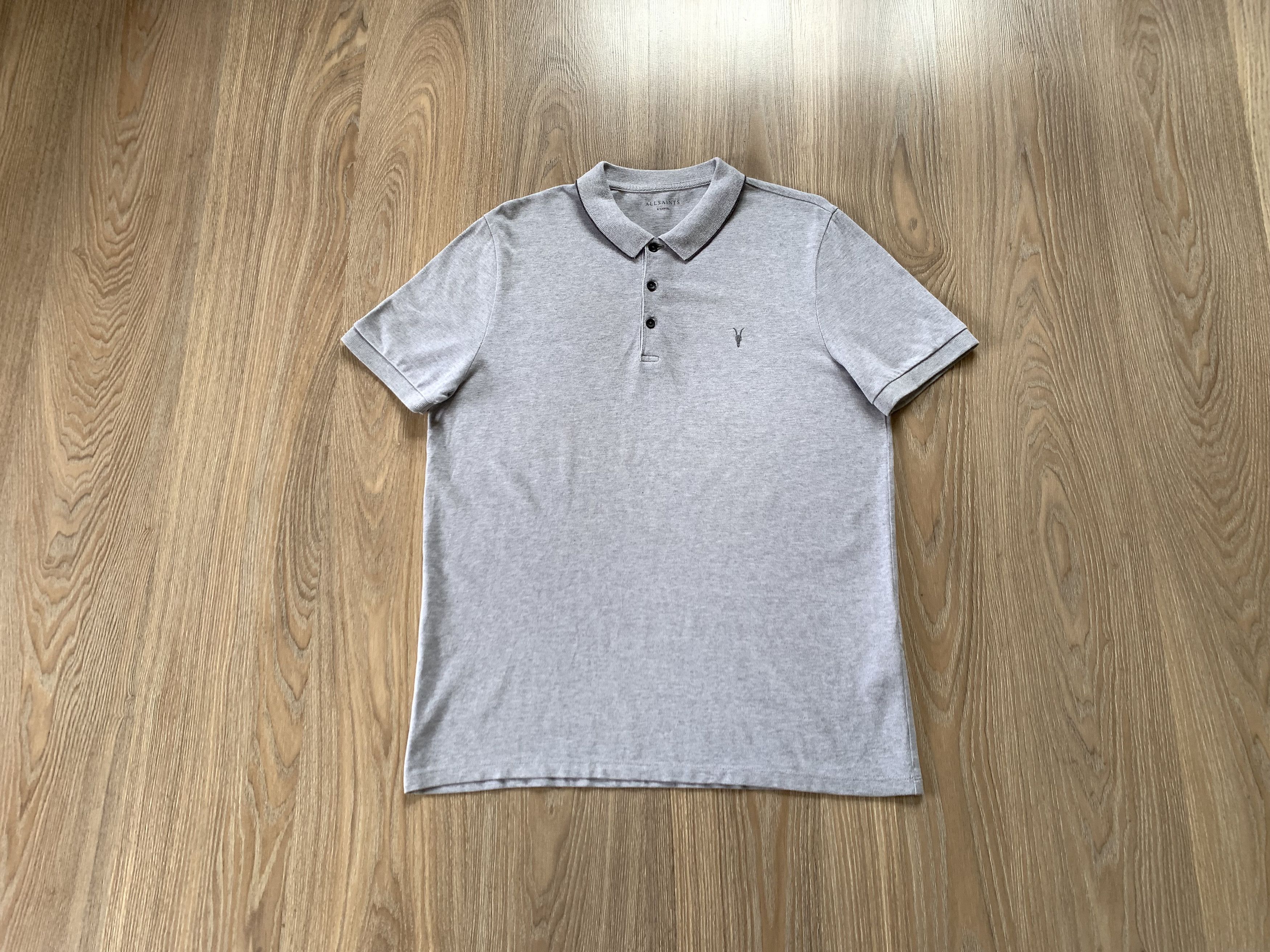 Allsaints × Designer Allsaints Cotton Grey PoloT Shirt Size US XL / EU 56 / 4 - 1 Thumbnail