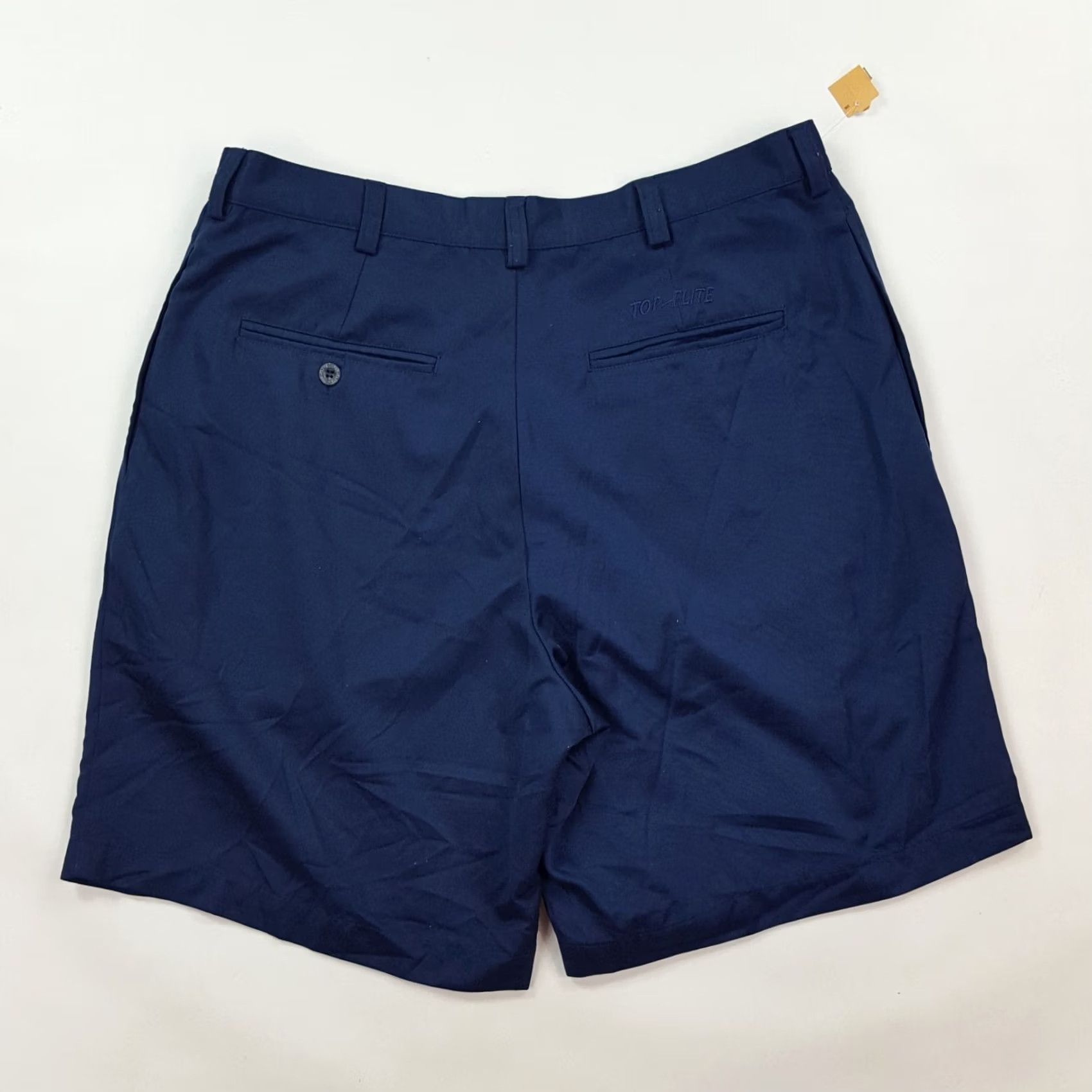 Spalding VINTAGE Spalding Golf Navy Blue Pleated Front Men's 35 Chino Shorts Size US 35 - 4 Thumbnail