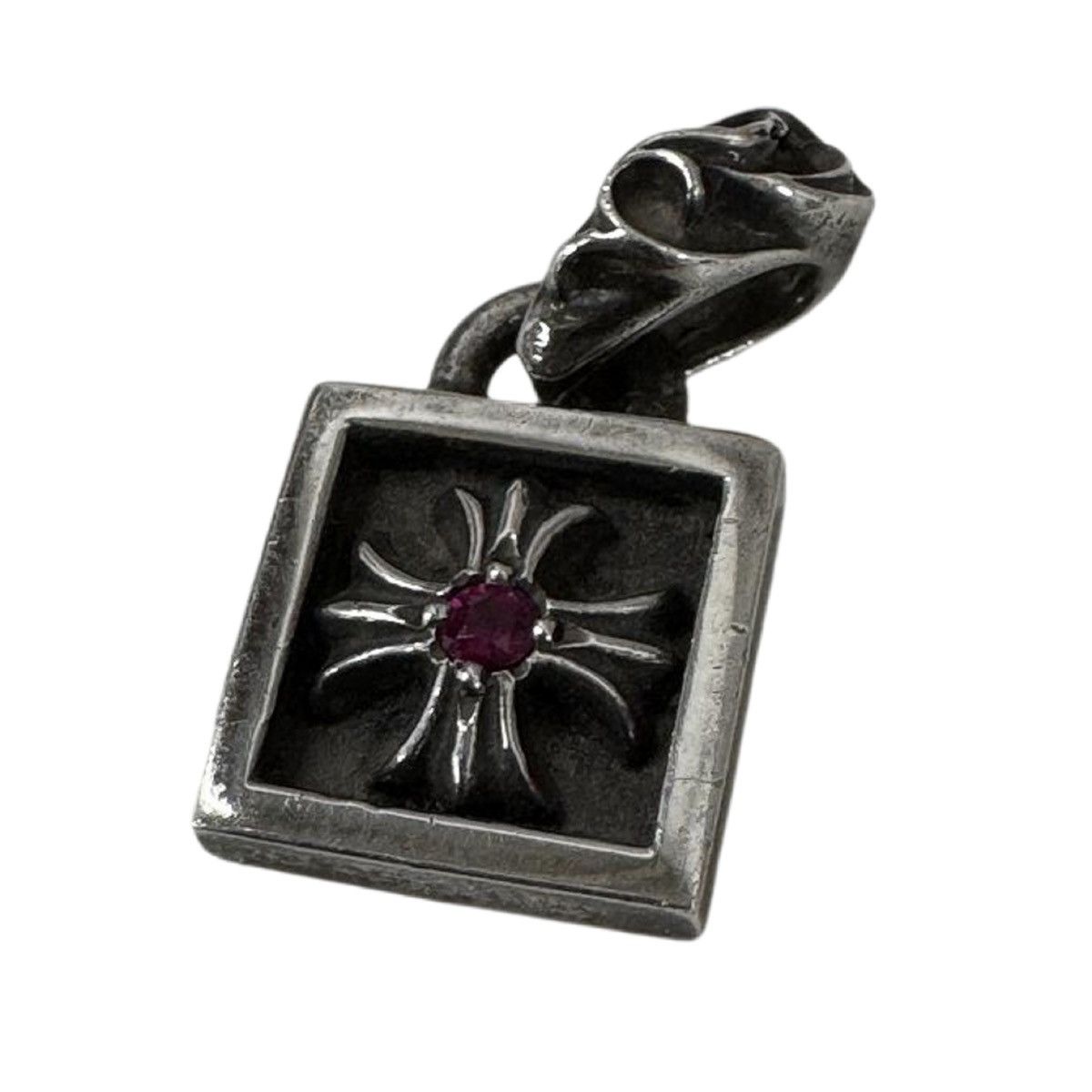 Chrome Hearts Chrome Hearts FRAMED CH PLUS 1RUBY Necklace Charm 
