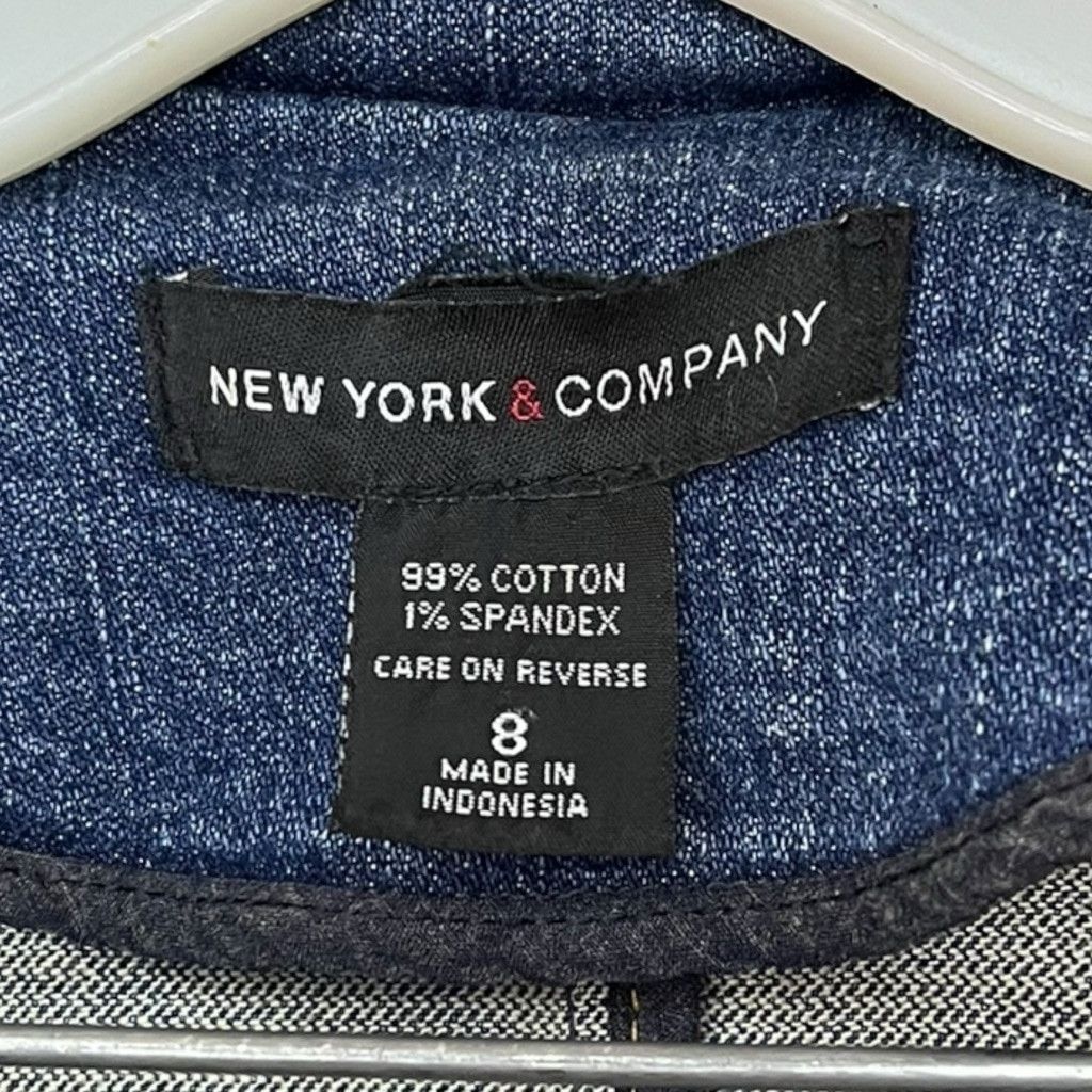 Vintage Y2K New York & Company Denim Jean Collared Fitted Jacket 8 M Size M / US 6-8 / IT 42-44 - 3 Thumbnail