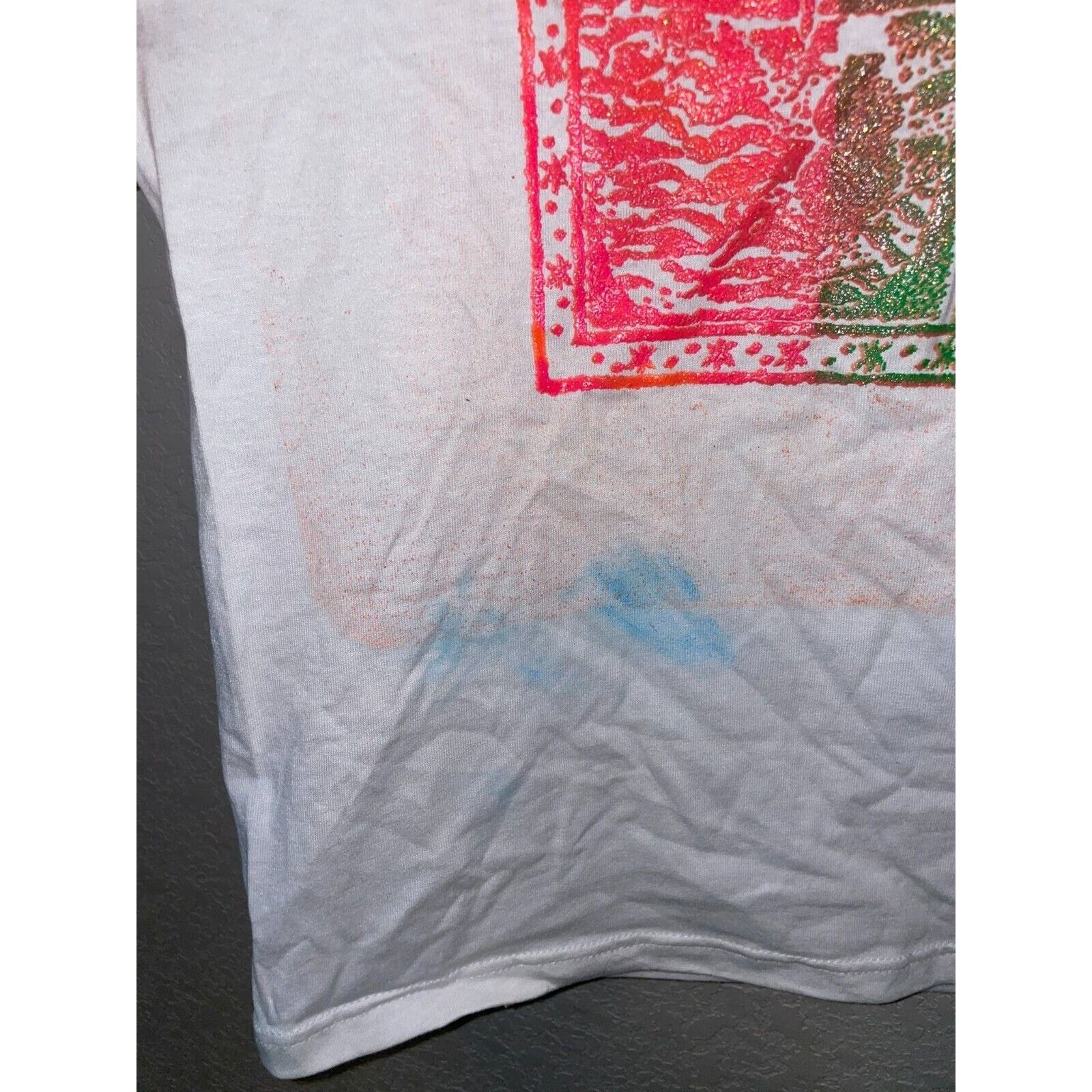 Jerzees Vintage Tree Shirt Red Green Orange Forest Tee Nature Medium Size US M / EU 48-50 / 2 - 6 Thumbnail