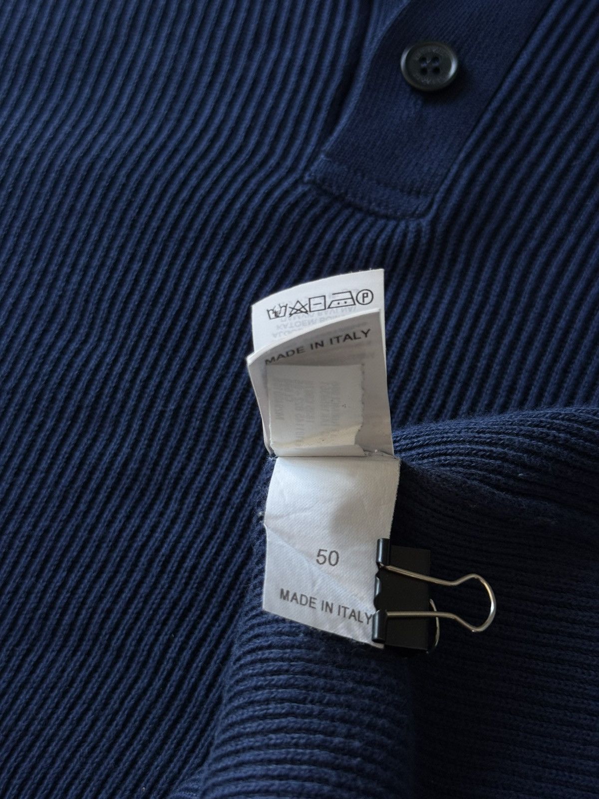 Brunello Cucinelli Brunello Cucinelli Knit Long-sleeved Navy Blue Polo Sweater Size US M / EU 48-50 / 2 - 15 Thumbnail