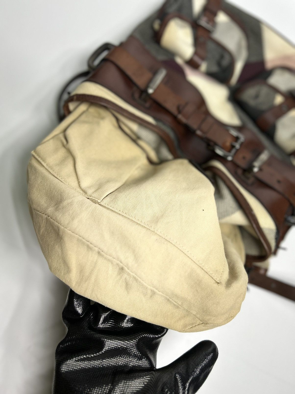 Burberry Burberry Mega Check Canvas Dark Leather Lowry Size ONE SIZE - 12 Thumbnail