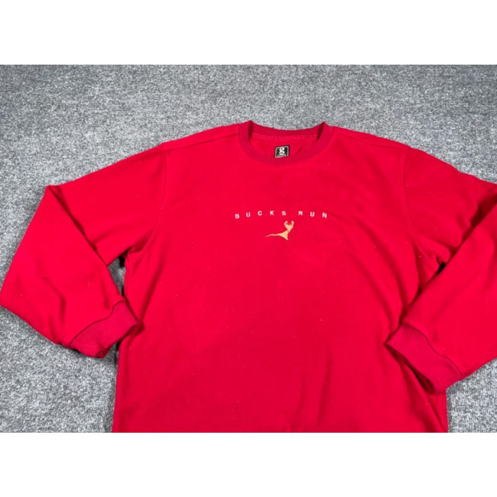Vintage VTG Bucks Run Golf Course Fleece Sweatshirt Adult Large Red Embroidered Crew Size US L / EU 52-54 / 3 - 5 Thumbnail