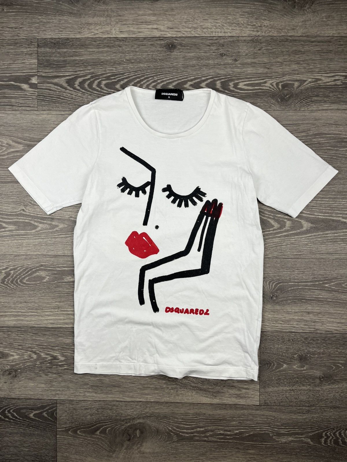 Dsquared2 SS16 Dsquared2 Big Logo Abstract Face Art Print T-Shirt Y2K Size S / US 4 / IT 40 - 2 Thumbnail