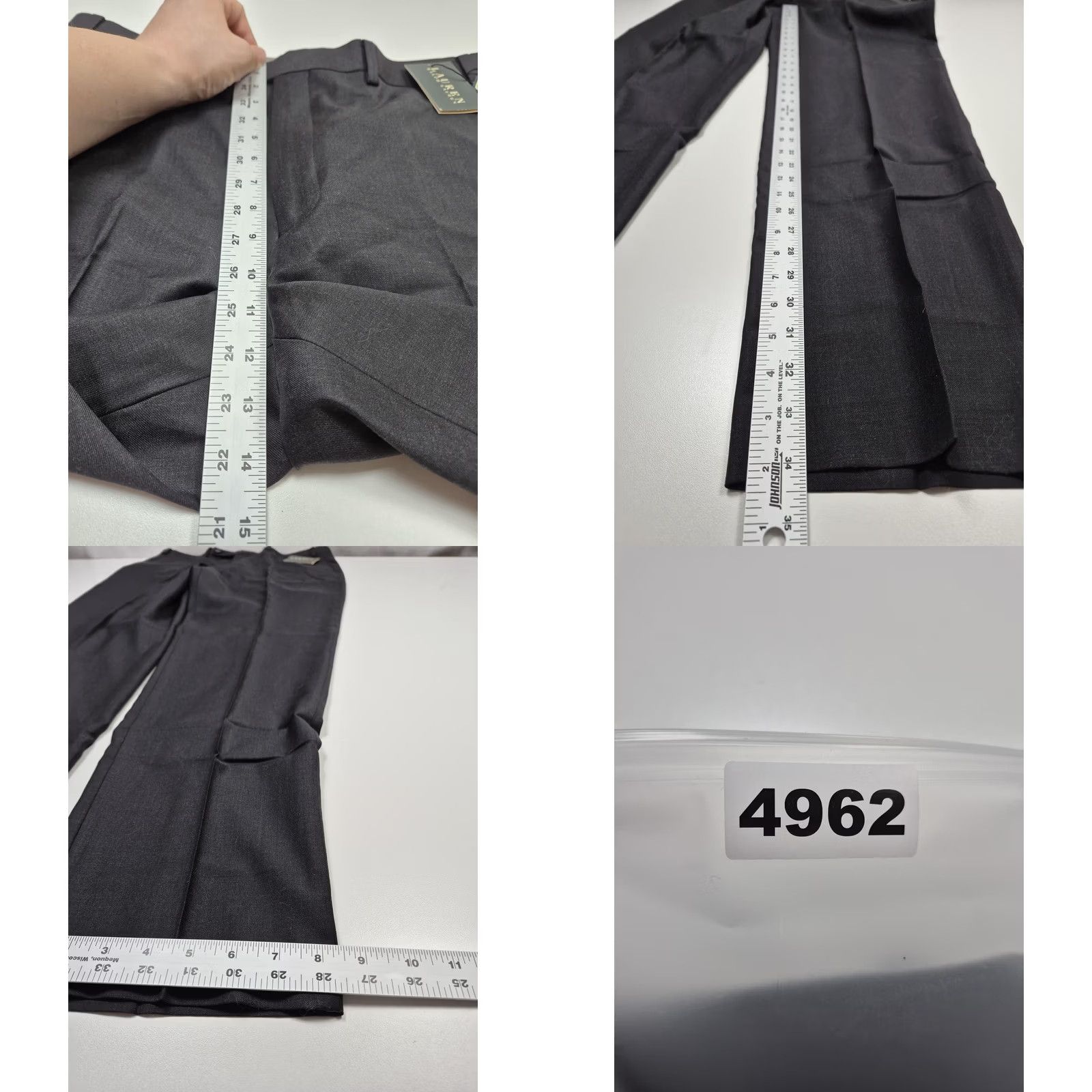 Ralph Lauren VTG Lauren Ralph Lauren Dress Pants Mens 36x34 Charcoal Gray Wool Flat Front NWT Size US 36 / EU 52 - 8 Thumbnail
