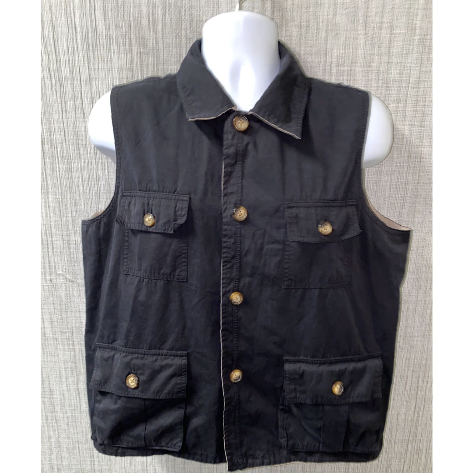 Orvis Orvis Mens Beige/Black Reversible Button Front Vest Size L Brand Orvis Men Vest Button Front Reversible Casual Size US L / EU 52-54 / 3 - 5 Thumbnail