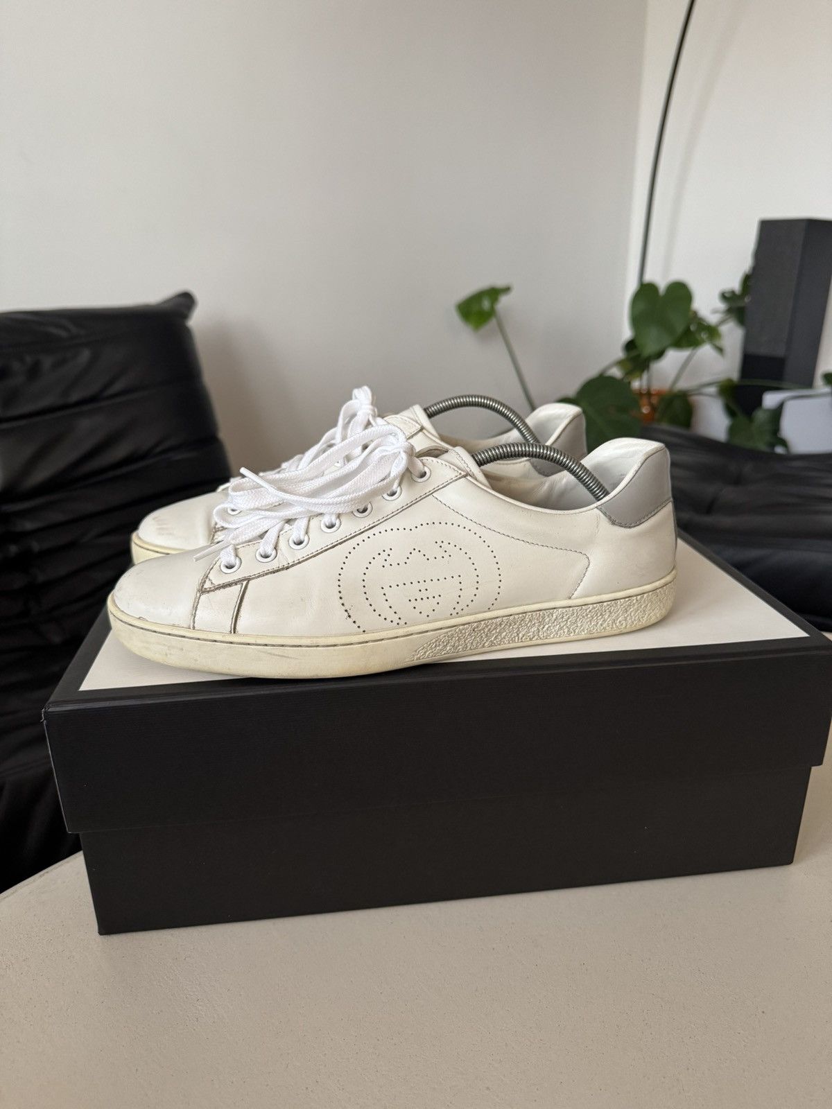 Gucci Ace Low White Leather Sneakers Designer Luxury Hype