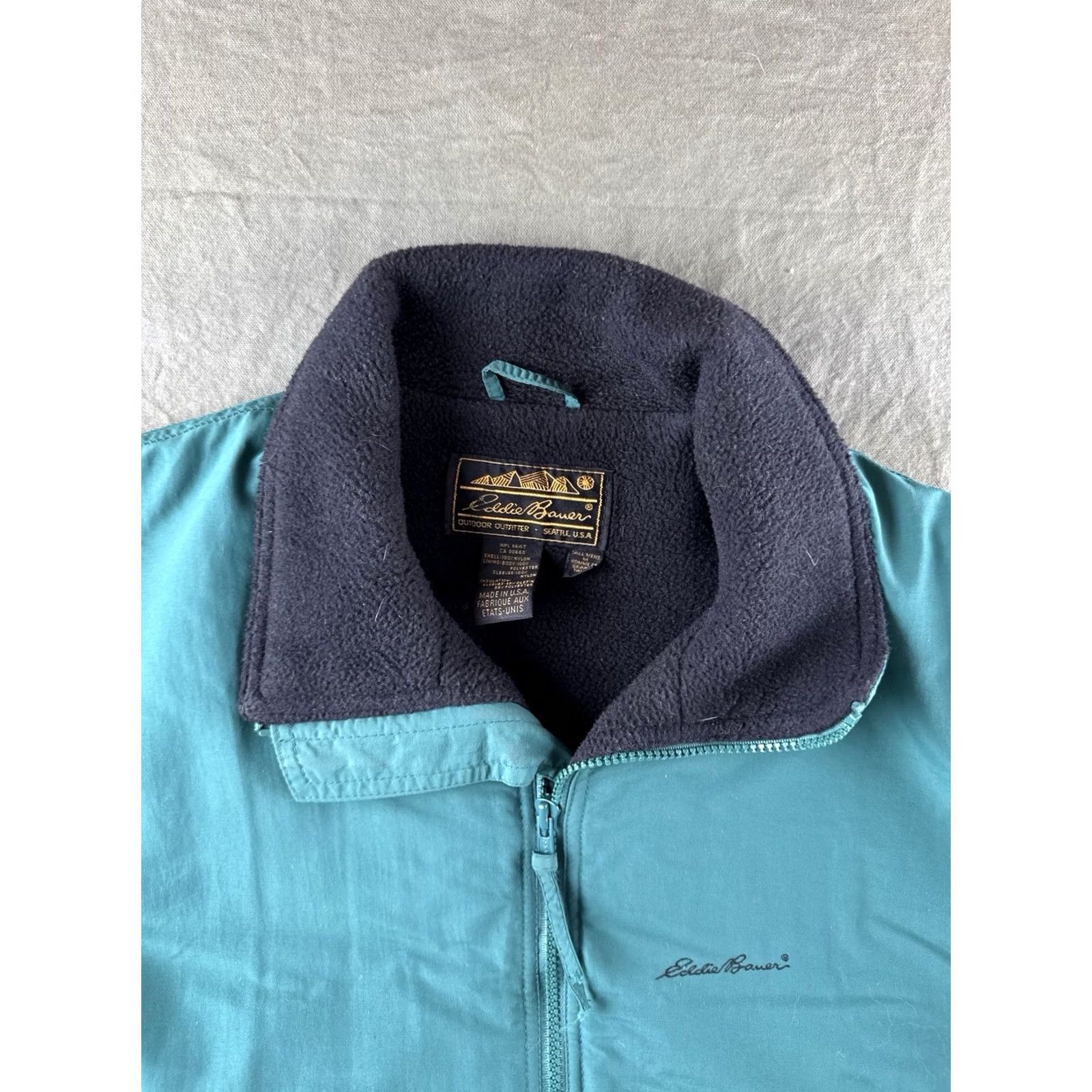 Eddie Bauer VINTAGE Eddie Bauer Insulated Jacket USA Made Teal Nylon Fleece-Lined M Tall Mens 90s Bomber Coat Size US M / EU 48-50 / 2 - 7 Thumbnail