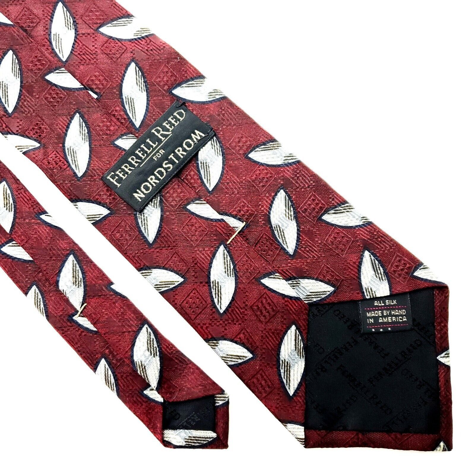 Vintage Ferrell Reed Nordstrom Silk Tie Woven Red Long USA Handmade Size ONE SIZE - 3 Thumbnail