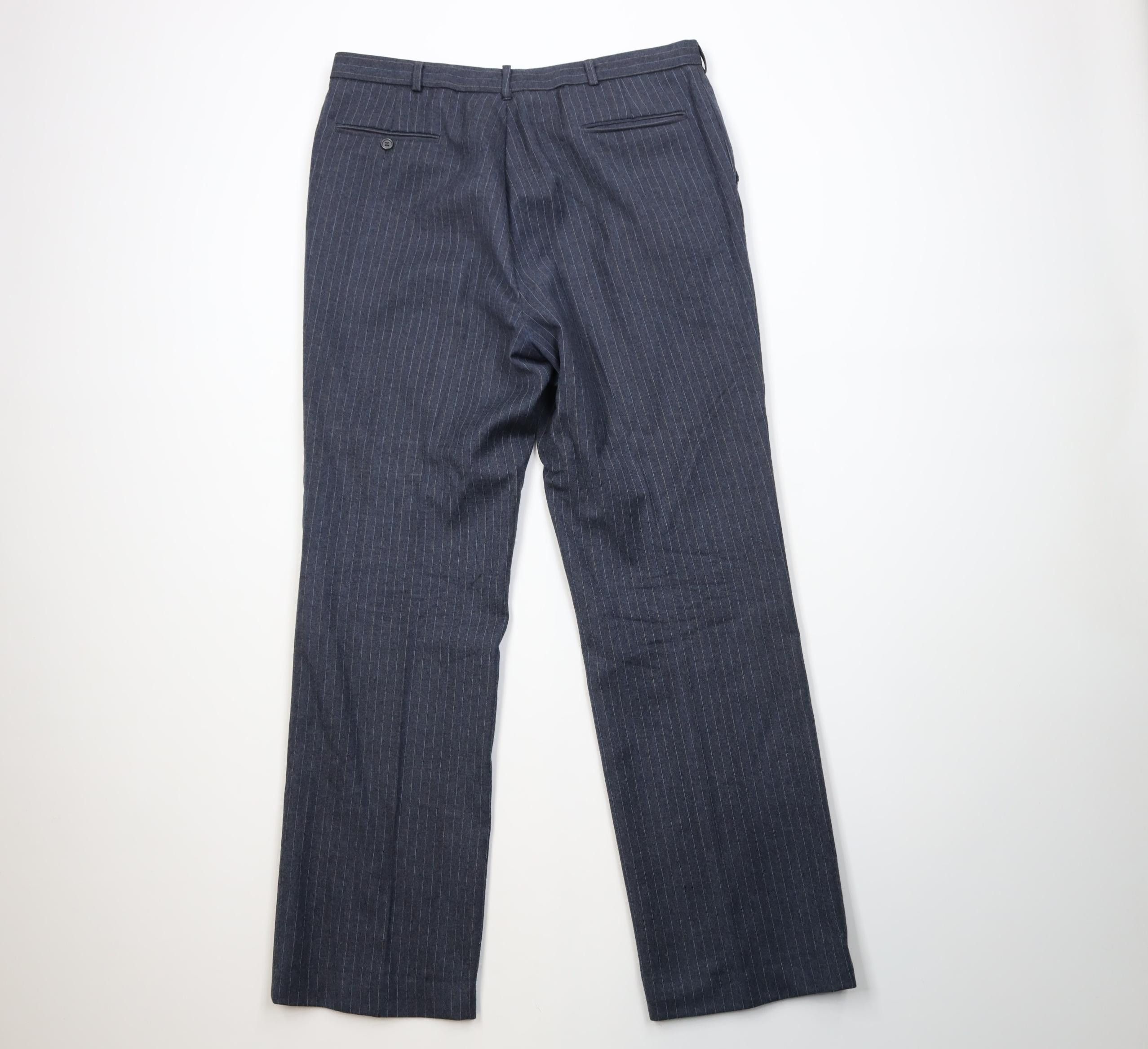 Vintage Vintage 70s Streetwear Wool Striped Wide Leg Chino Pants Size US 36 / EU 52 - 9 Thumbnail