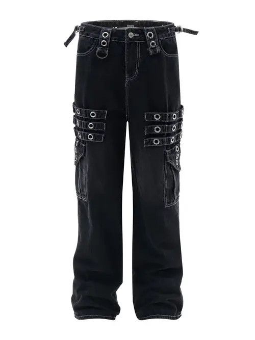 VIBE Cargo Denim Jeans, Stack Jeans, y2k Cargo Jeans Size US 30 / EU 46 - 5 Thumbnail