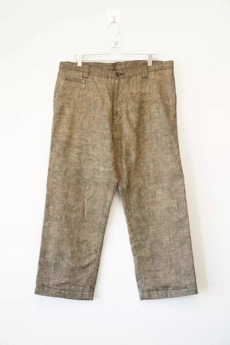 Yohji Yamamoto Yohji Yamamoto Yohji Yamamoto Plaid Long Trousers Size US 27 - 1 Thumbnail