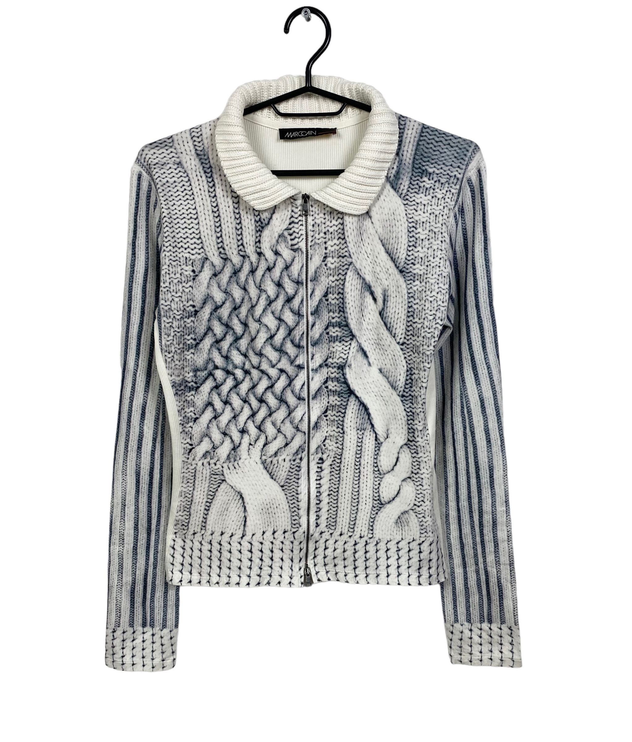Other marc cain printed collared knit zip sweater size 3 Size L / US 10 / IT 46 - 8 Thumbnail
