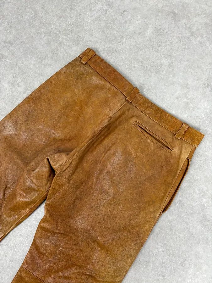 Emporio Armani 1990s Emporio Armani Cognac Silk-Lined Leather Pants Size US 32 / EU 48 - 7 Thumbnail
