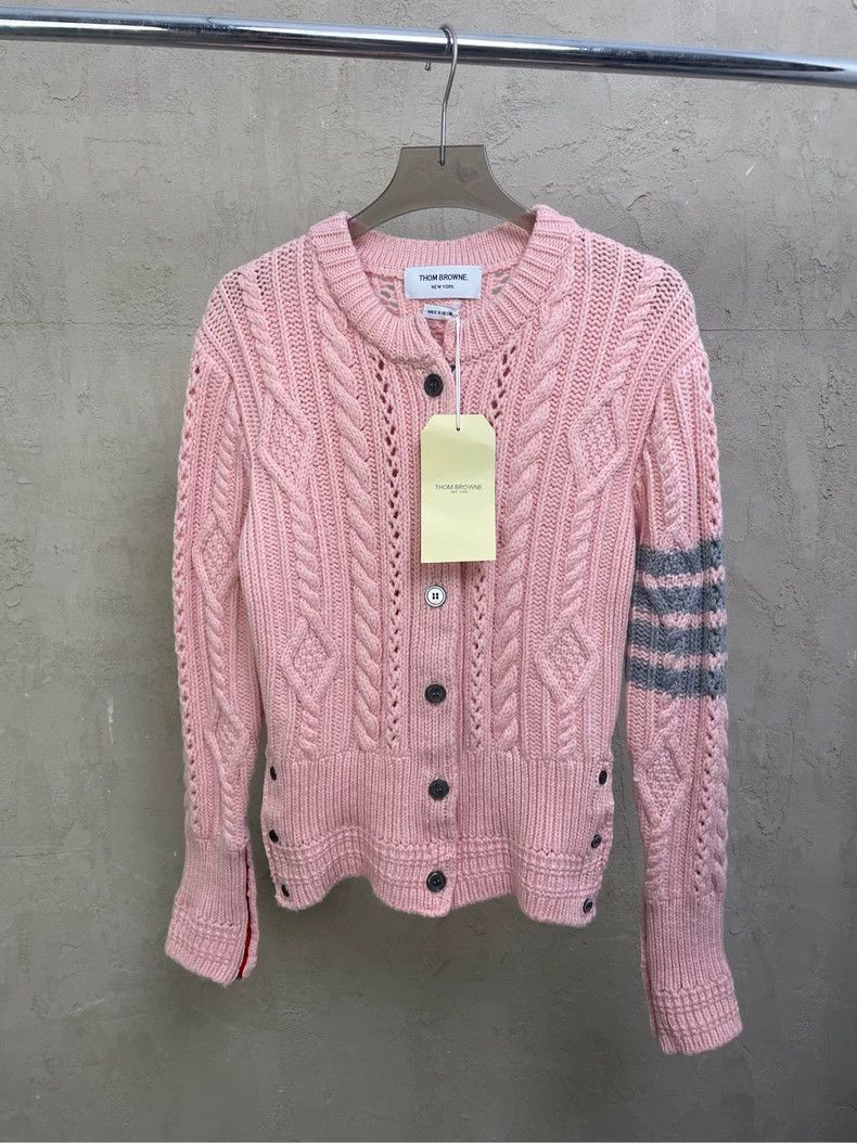 Thom Browne Thom browne Cherry blossom pink four-striped mesh jacquard Size S / US 4 / IT 40 - 1 Thumbnail