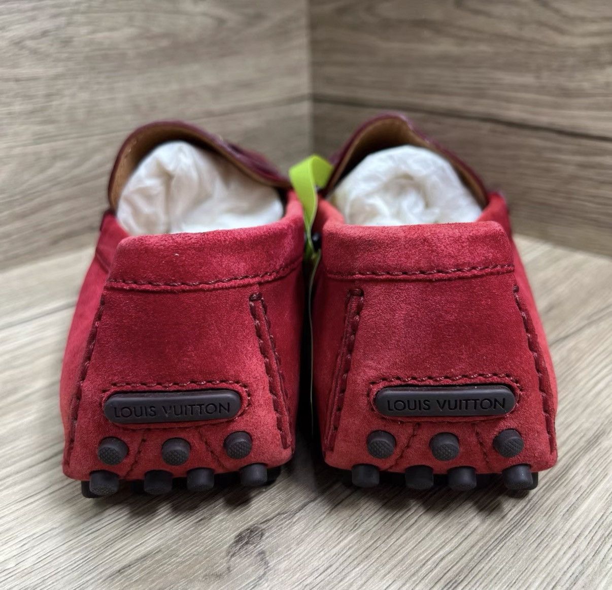 Louis Vuitton Louis Vuitton Hockenheim Red & Silver LV Logo Loafers J41 Size US 7.5 / EU 40-41 - 4 Thumbnail