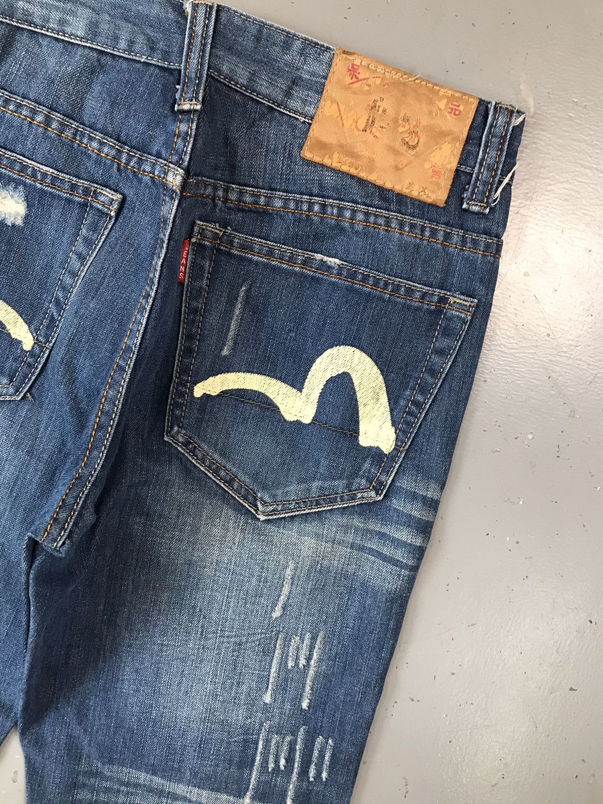 Japanese Brand Vintage Evisu inspired crazy print seagull denim Size US 31 - 14 Thumbnail