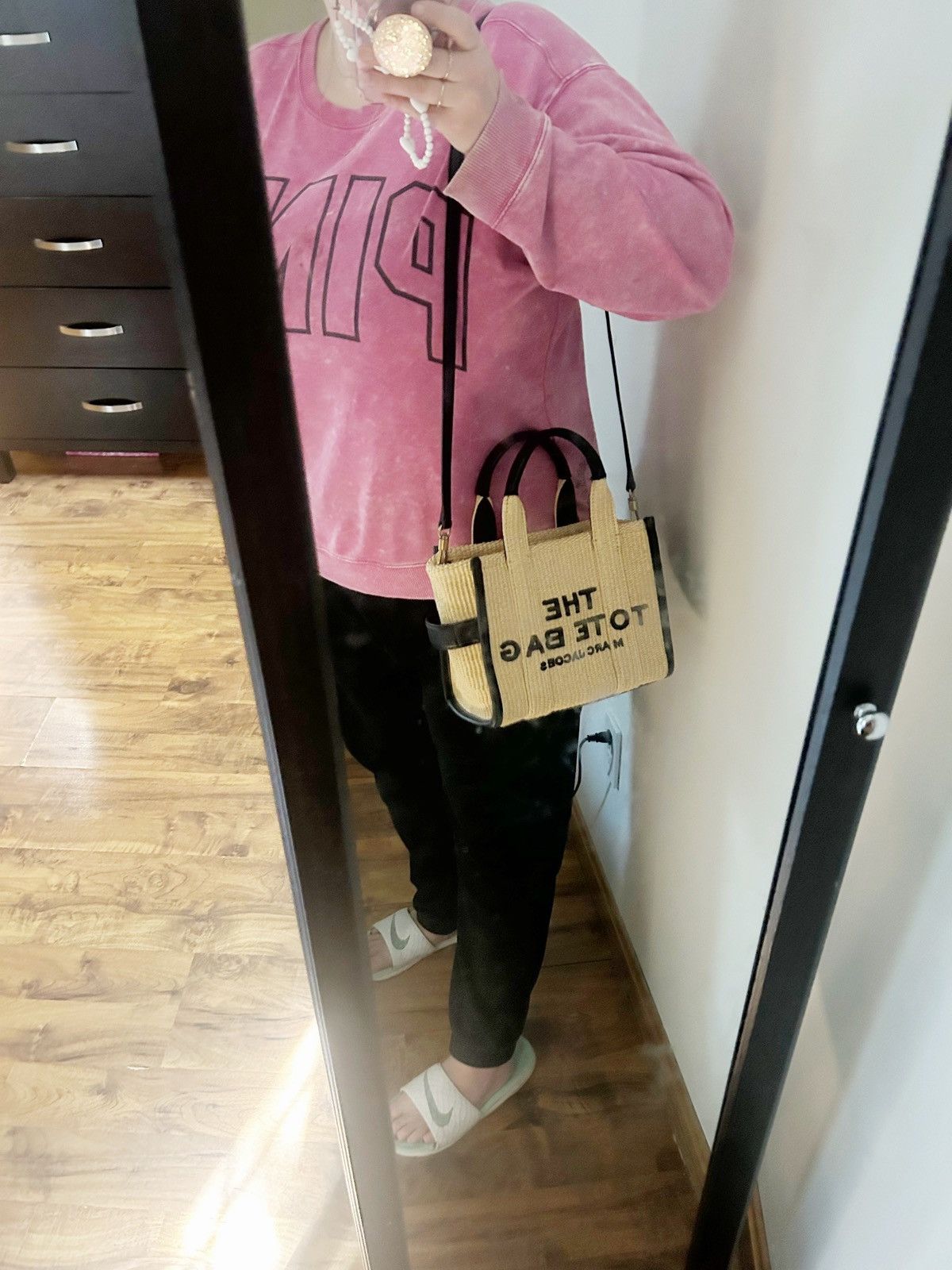 Marc Jacobs Authentic Marc Jacobs The Tote Bag Natural Woven Tote Bag Size ONE SIZE - 3 Thumbnail