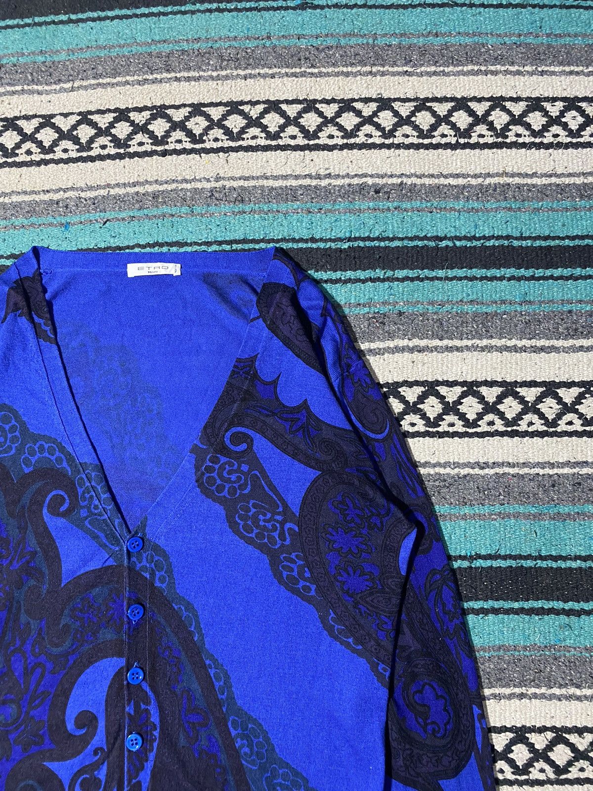 Etro Etro Paisley Jacquard Cardigan In Blue Size US M / EU 48-50 / 2 - 6 Thumbnail