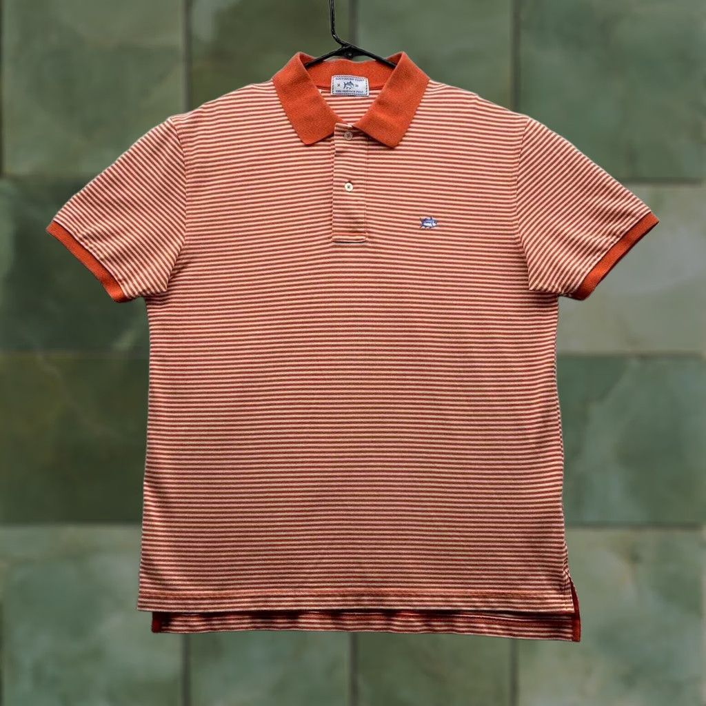 Southern Tide Southern Tide Polo Shirt Mens Medium M Skipjack Orange White Preppy Comfort Dad Size US M / EU 48-50 / 2 - 1 Thumbnail
