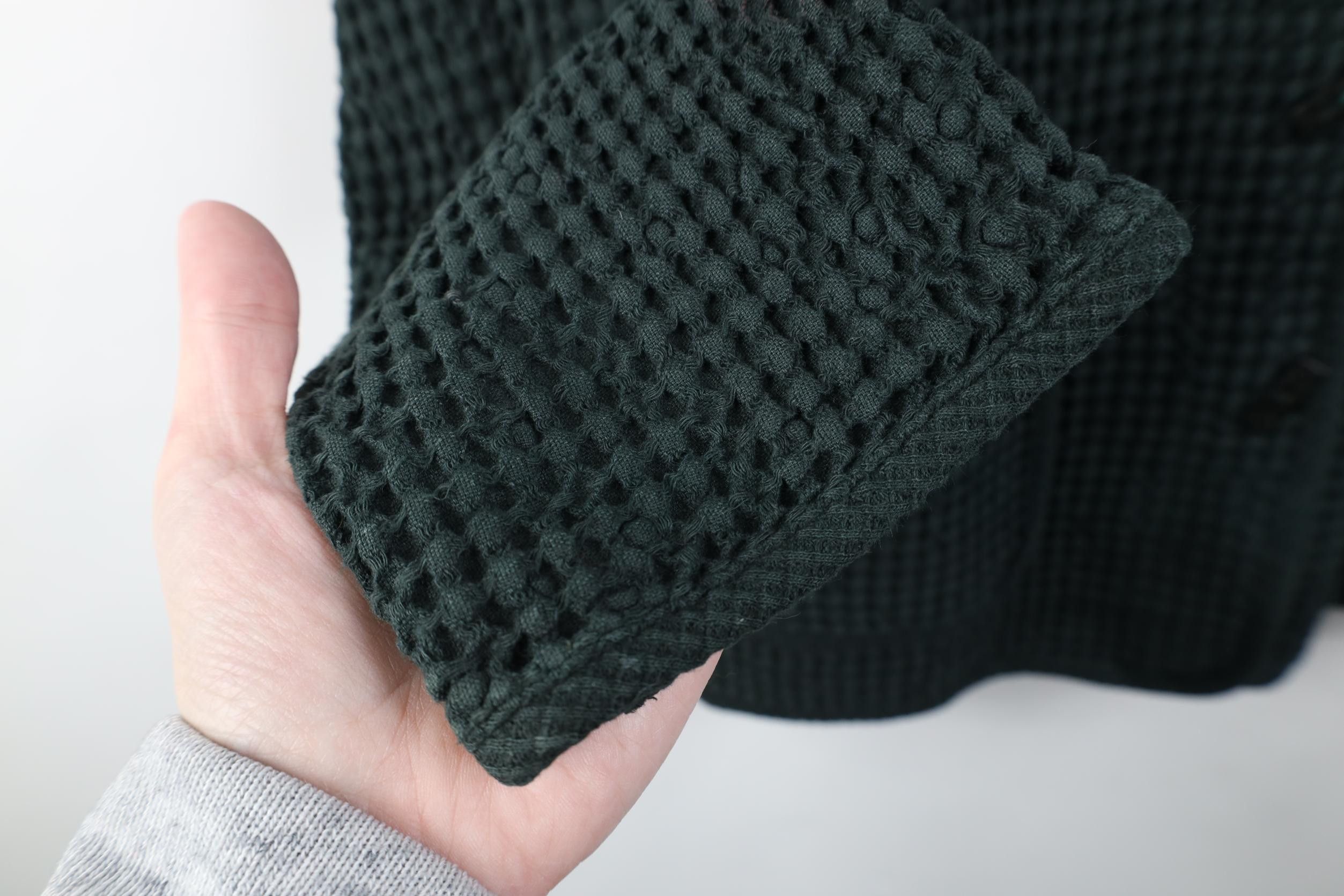 Vintage Vintage 90s Lagenlook Ribbed Knit Cardigan Sweater Green USA Size M / US 6-8 / IT 42-44 - 9 Thumbnail